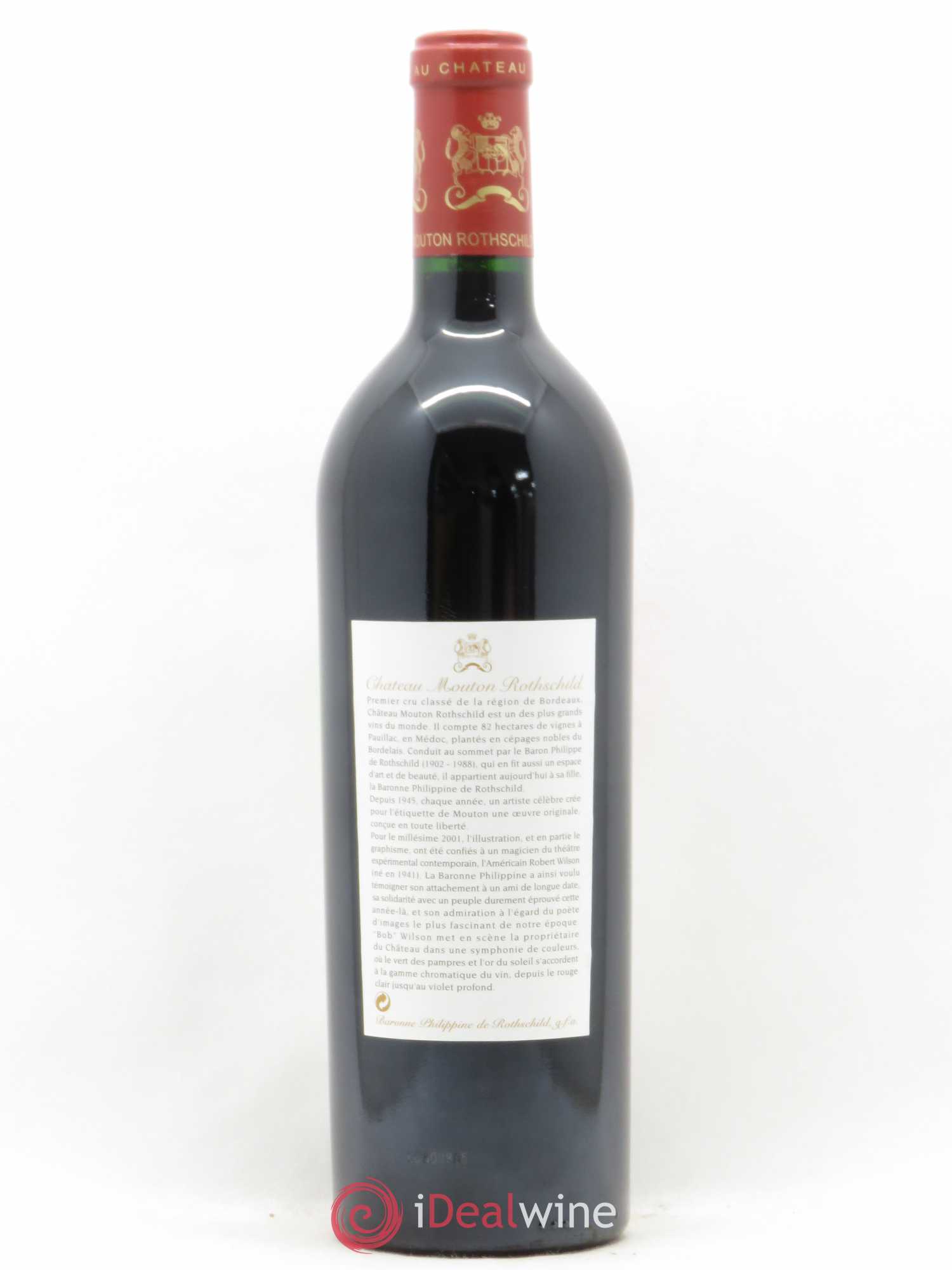 Château Mouton Rothschild 1er Grand Cru Classé 2001 - Lot de 1 bouteille - 1