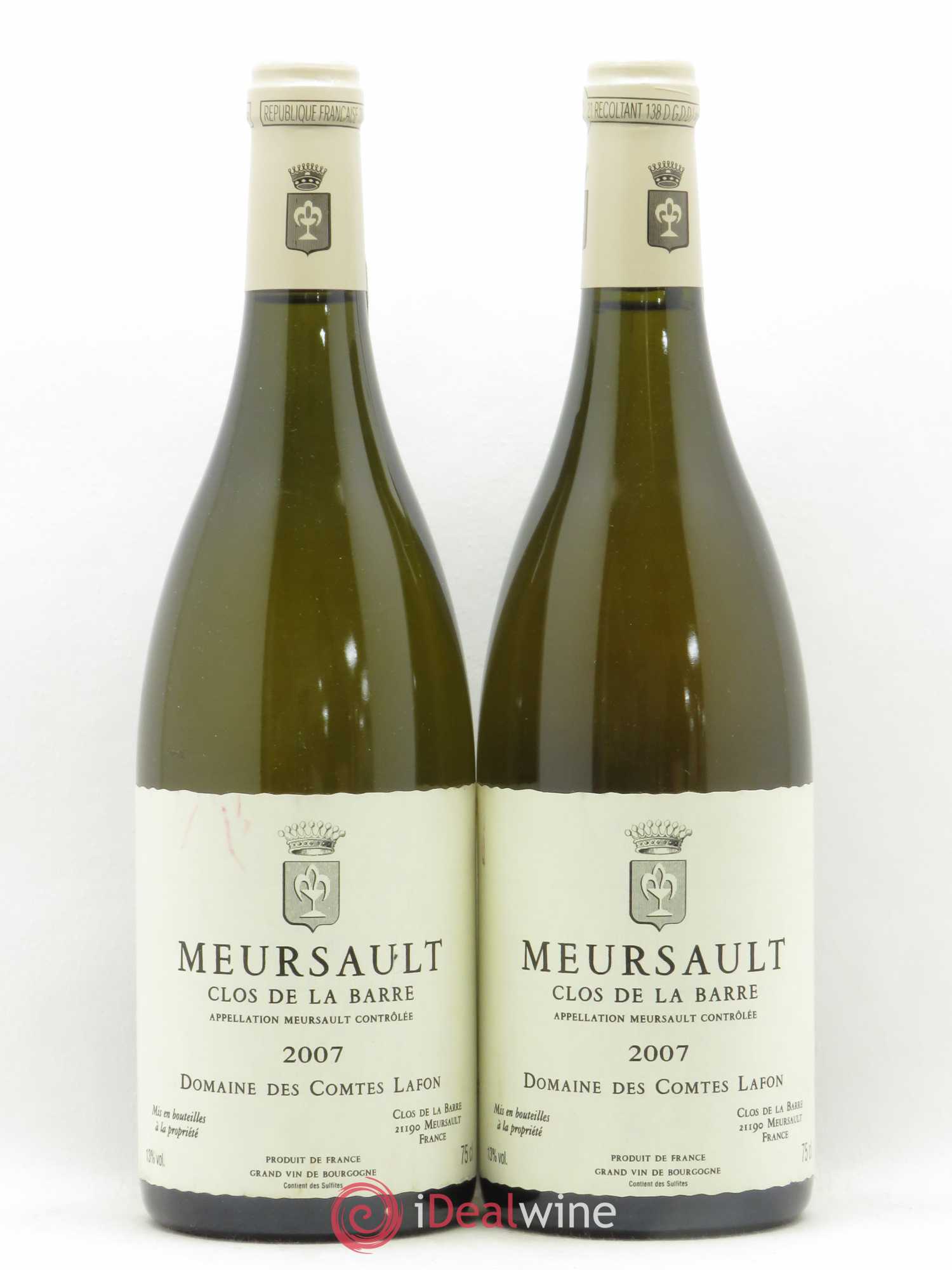 Meursault Clos de la Barre Comtes Lafon (Domaine des) 2007 - Lot de 2 bouteilles - 0