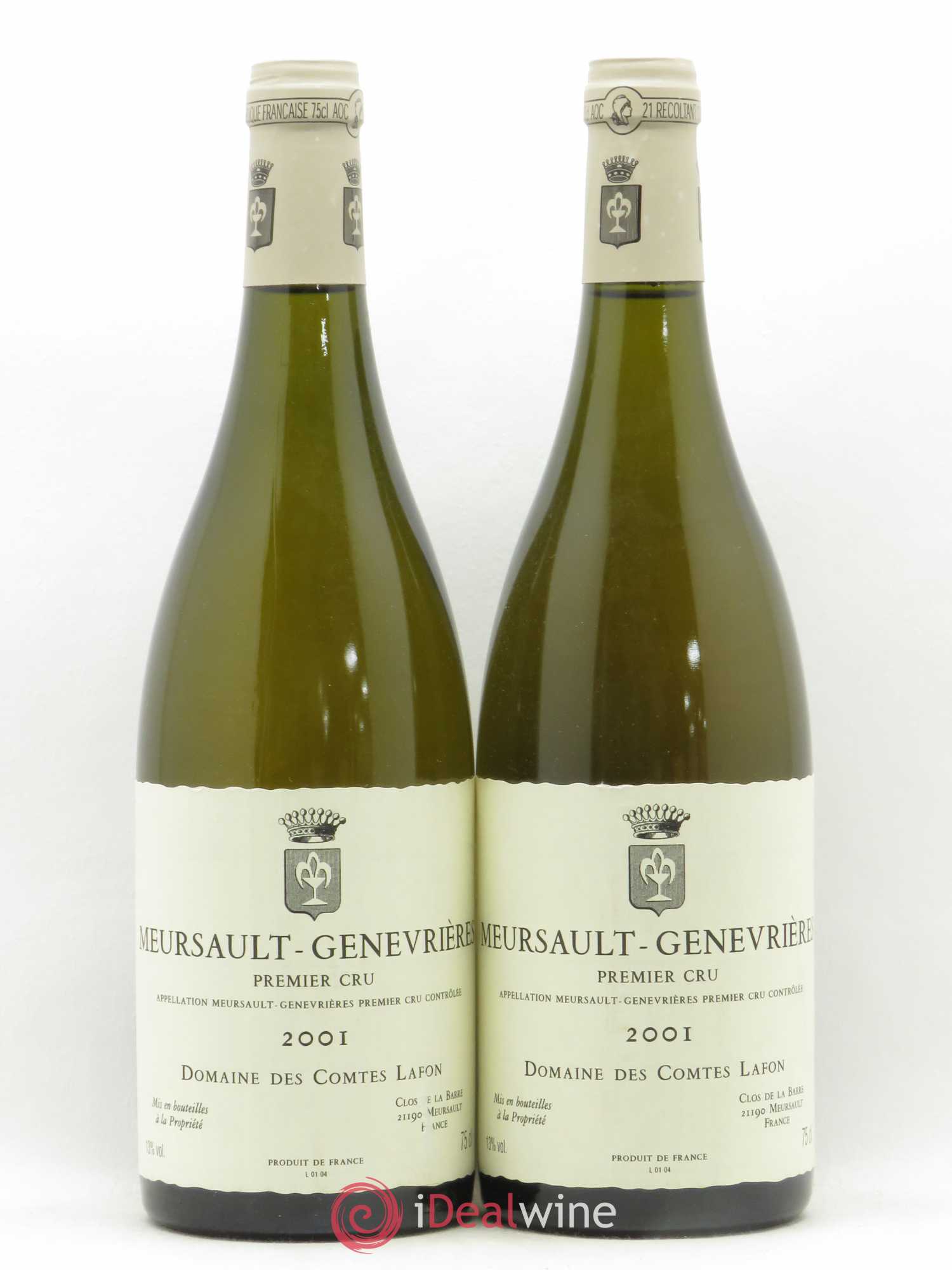 Meursault 1er Cru Genevrières Comtes Lafon (Domaine des) 2001 - Lot de 2 bouteilles - 0