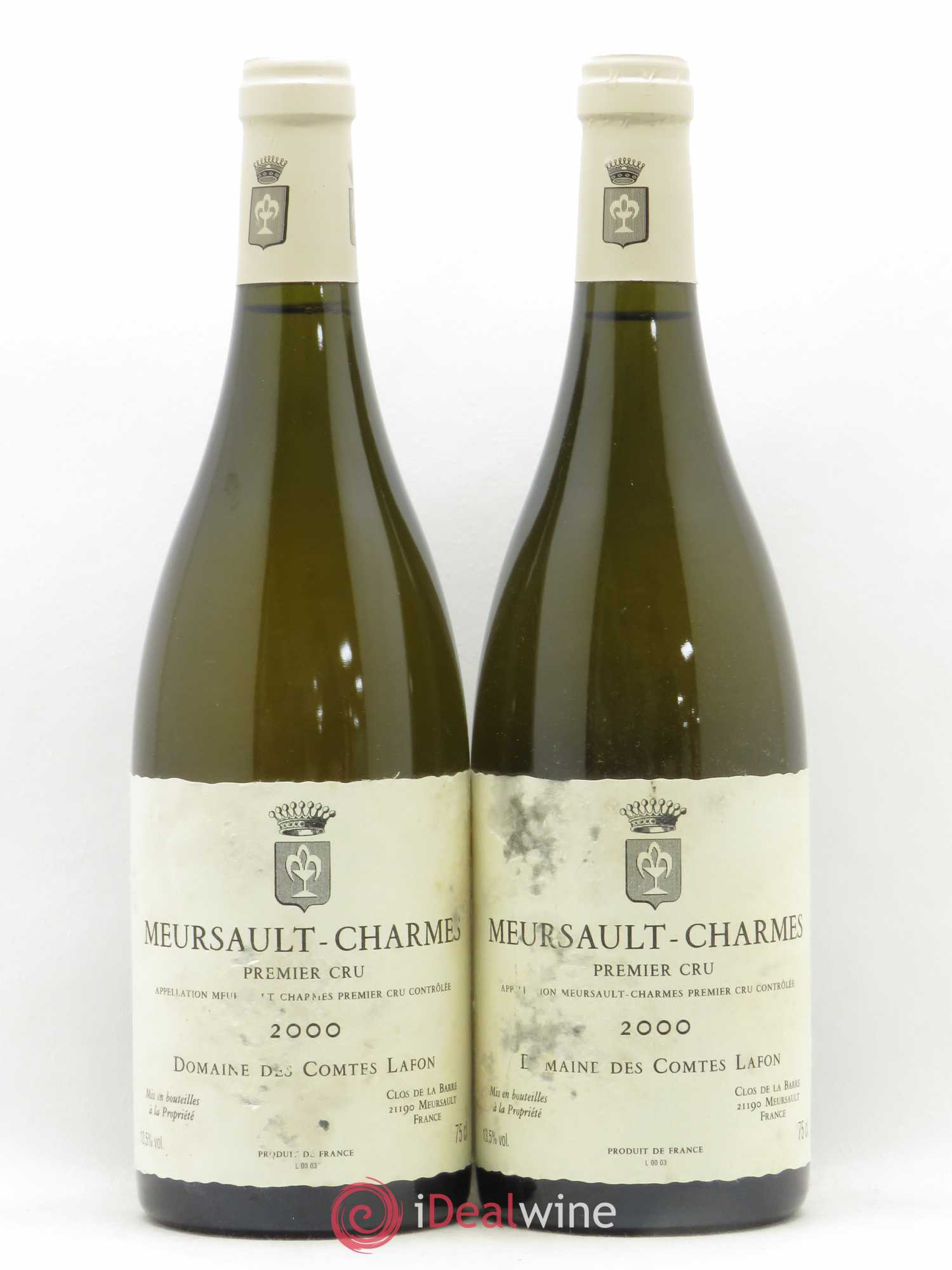 Meursault 1er Cru Charmes Comtes Lafon (Domaine des) 2000 - Lotto di 2 bottiglie - 0