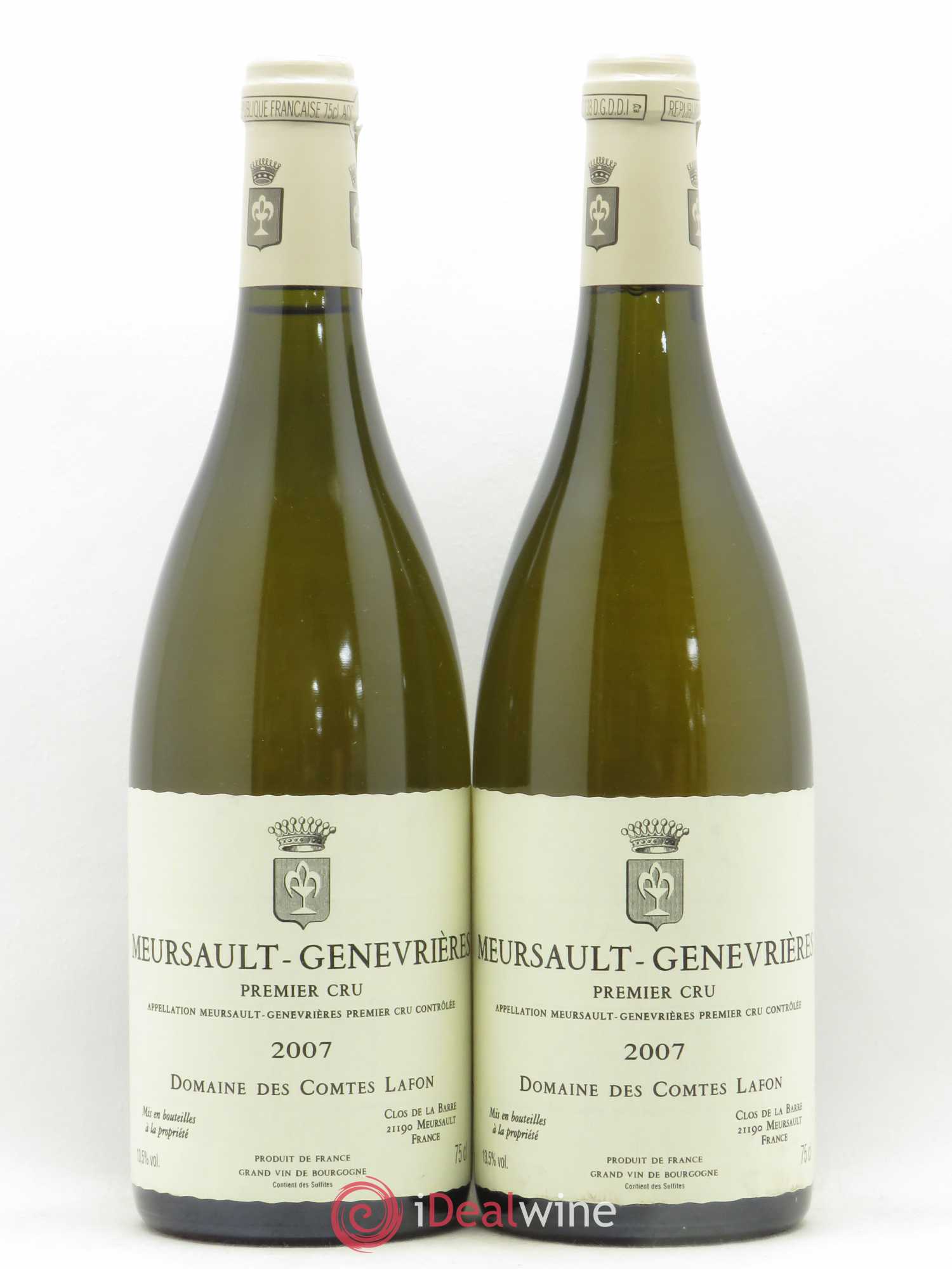 Meursault 1er Cru Genevrières Comtes Lafon (Domaine des) 2007 - Lot de 2 bouteilles - 0