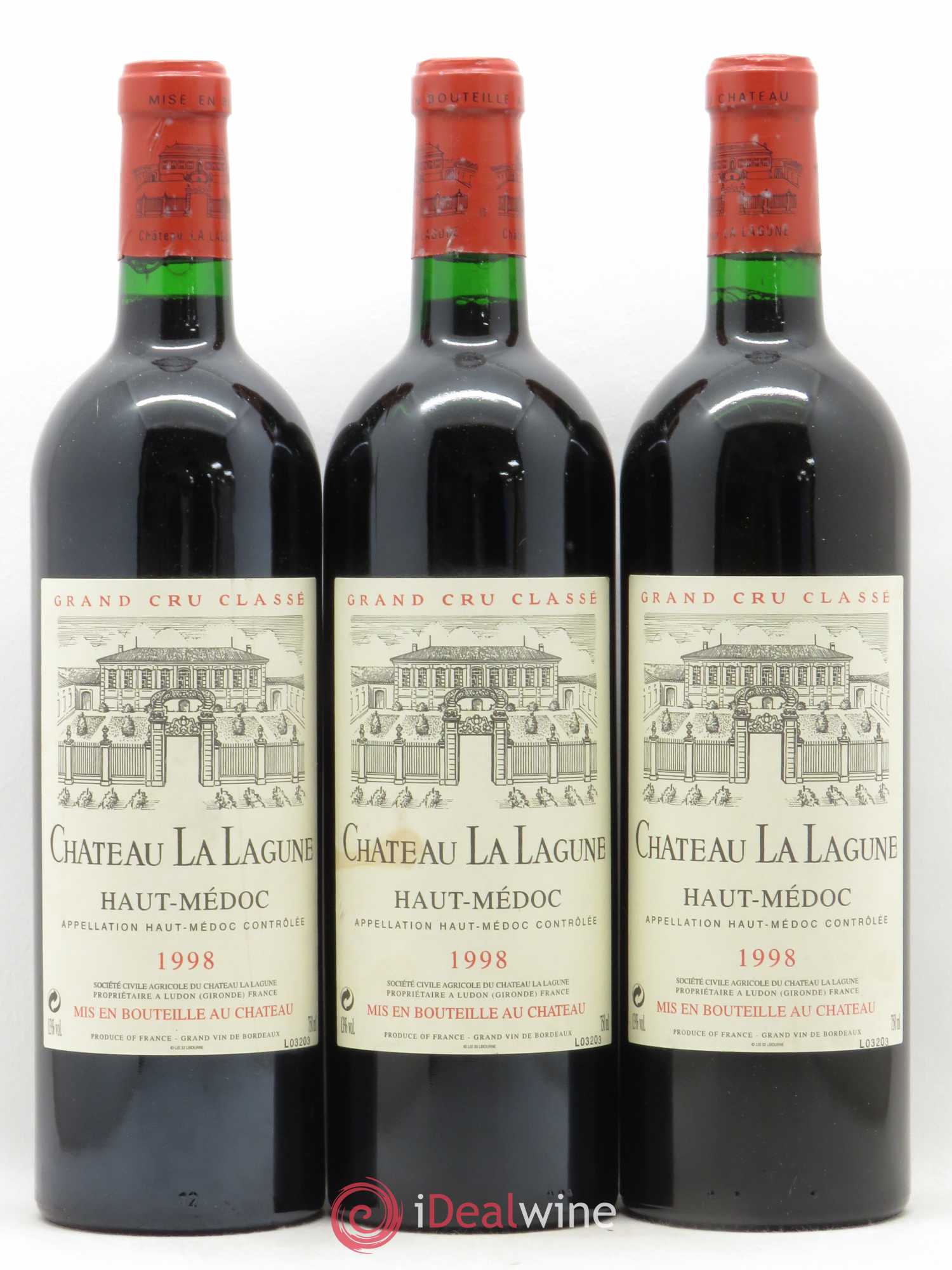 Château la Lagune 3ème Grand Cru Classé 1998 - Lot de 3 bouteilles - 0
