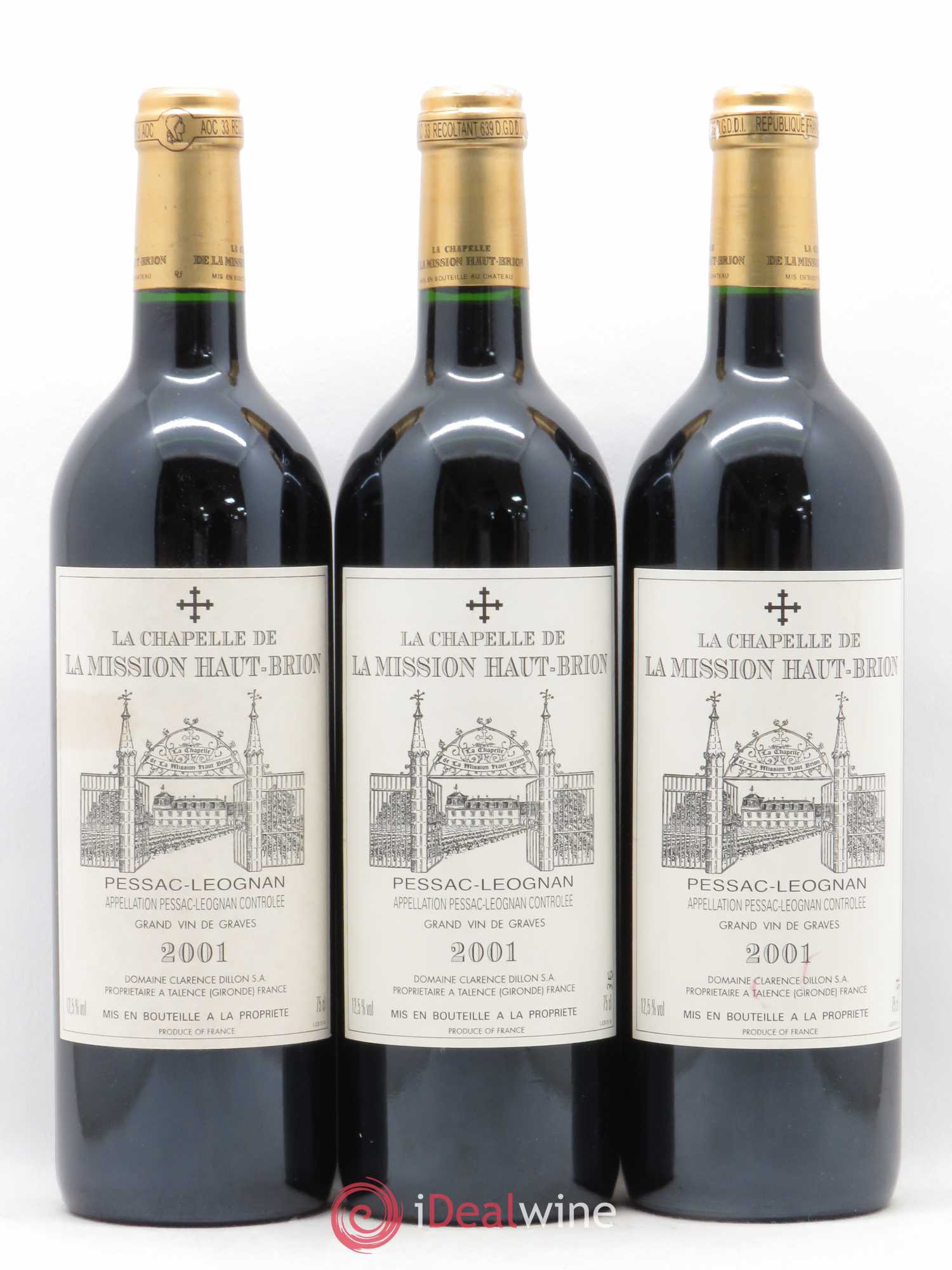 La Chapelle de La Mission Haut-Brion Second Vin 2001 - Lot de 3 bouteilles - 0
