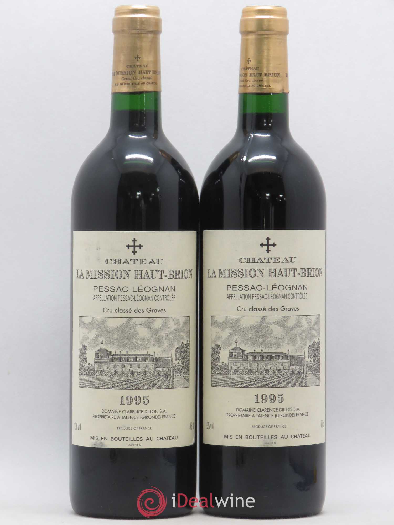 Château la Mission Haut-Brion Cru Classé de Graves 1995 - Lot de 2 bouteilles - 0
