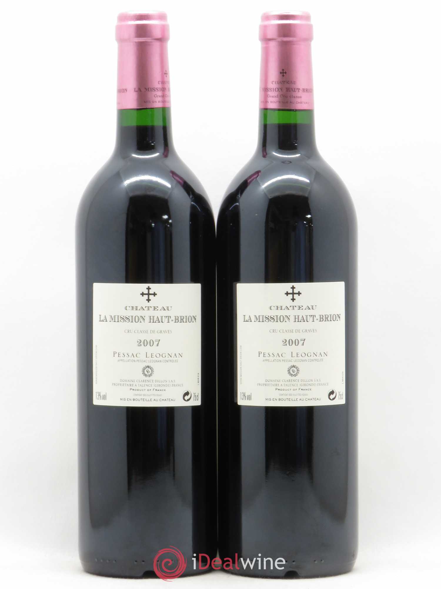 Château la Mission Haut-Brion Cru Classé de Graves 2007 - Lot de 2 bouteilles - 1
