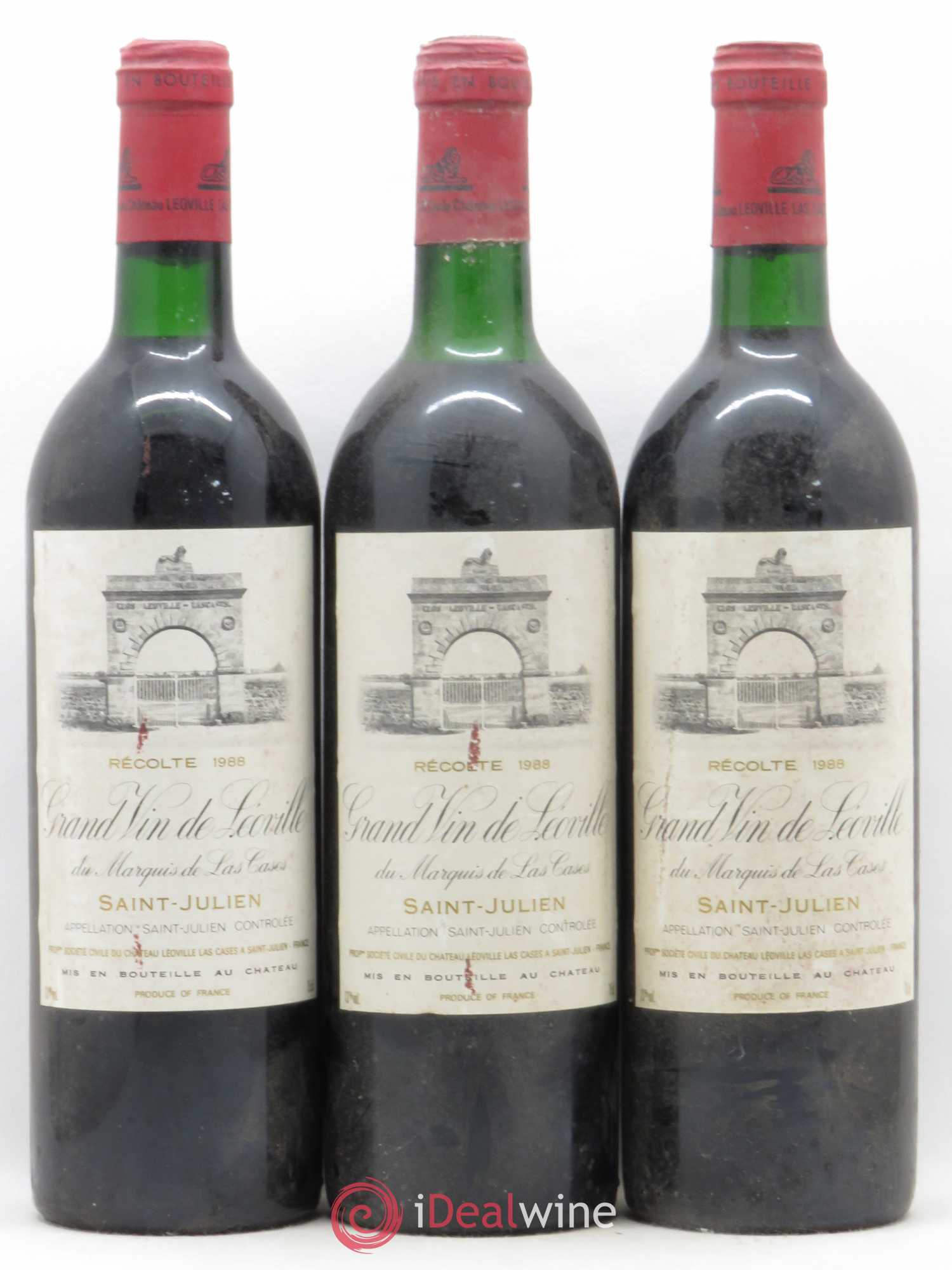Château Léoville Las Cases 2ème Grand Cru Classé 1988 - Lot de 3 bouteilles - 0