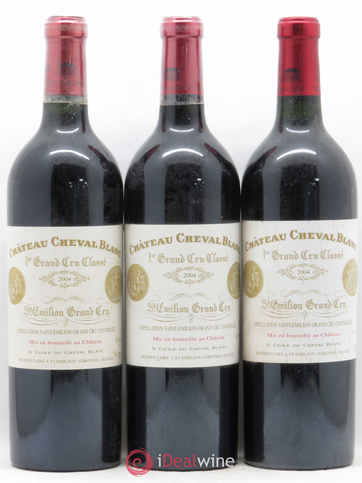 Château Cheval Blanc 1er Grand Cru Classé A 2004 - Lot de 3 bouteilles - 0