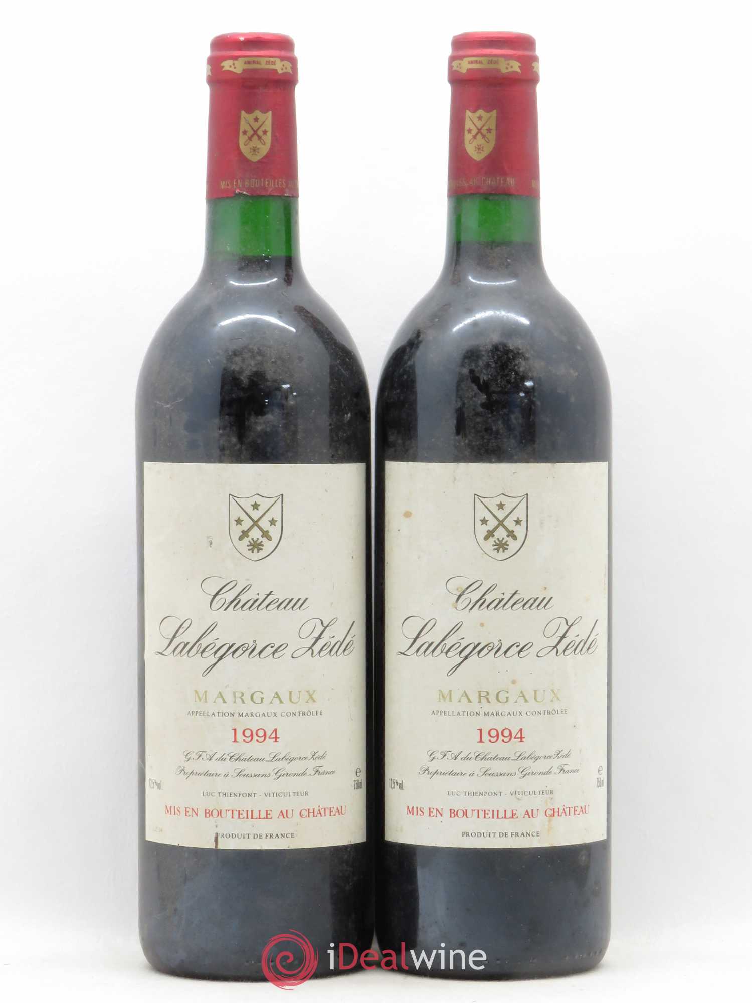 Château Labegorce Zédé Cru Bourgeois 1994 - Lot de 2 bouteilles - 0