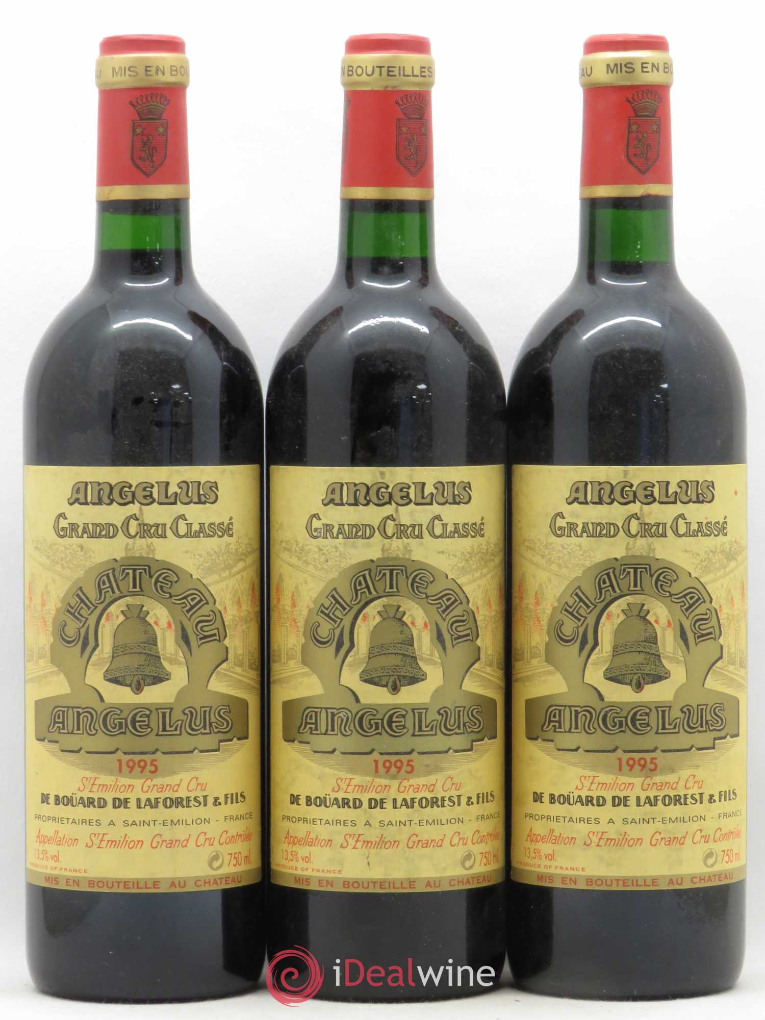 Château Angélus 1er Grand Cru Classé A 1995 - Lot de 3 bouteilles - 0