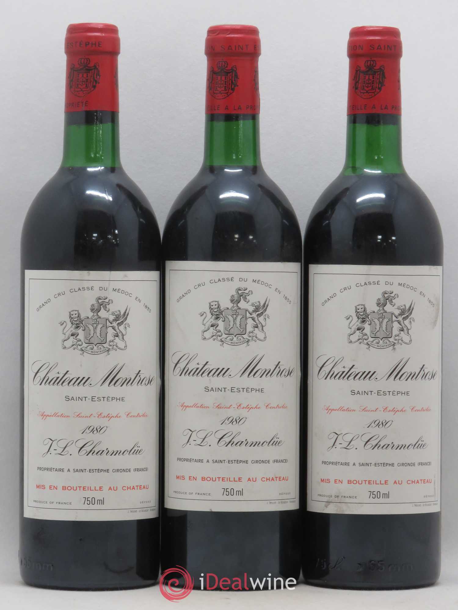 Château Montrose 2ème Grand Cru Classé 1980 - Lot de 3 bouteilles - 0