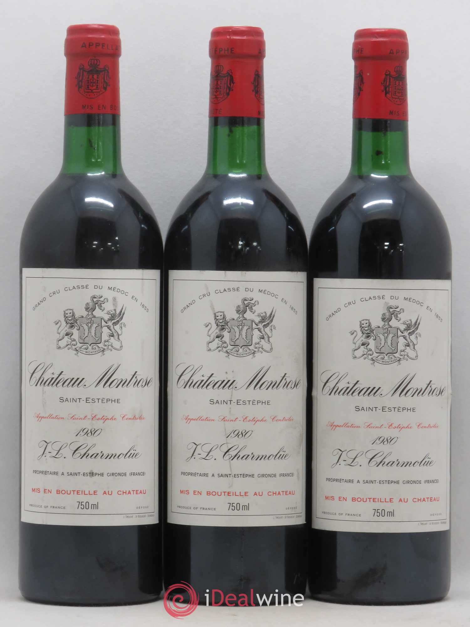 Château Montrose 2ème Grand Cru Classé 1980 - Lot de 3 bouteilles - 0