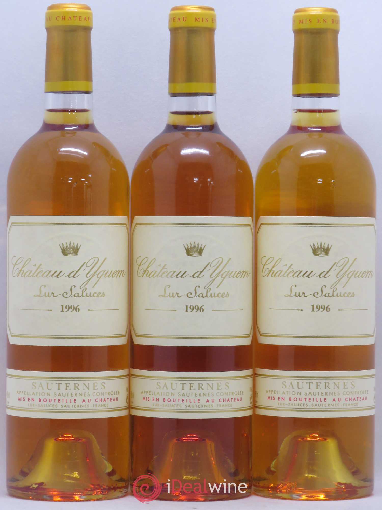 Château d' Yquem 1er Cru Classé Supérieur 1996 - Lotto di 3 bottiglie - 0