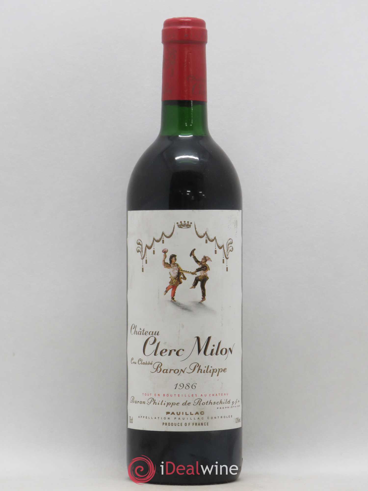 Château Clerc Milon 5ème Grand Cru Classé 1986 - Lot de 1 bouteille - 0