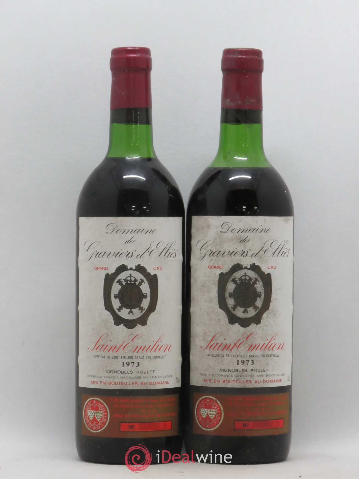 Saint-Émilion Grand Cru Domaine des Graviers d'Elliiès 1973 - Posten von 2 Flaschen - 0
