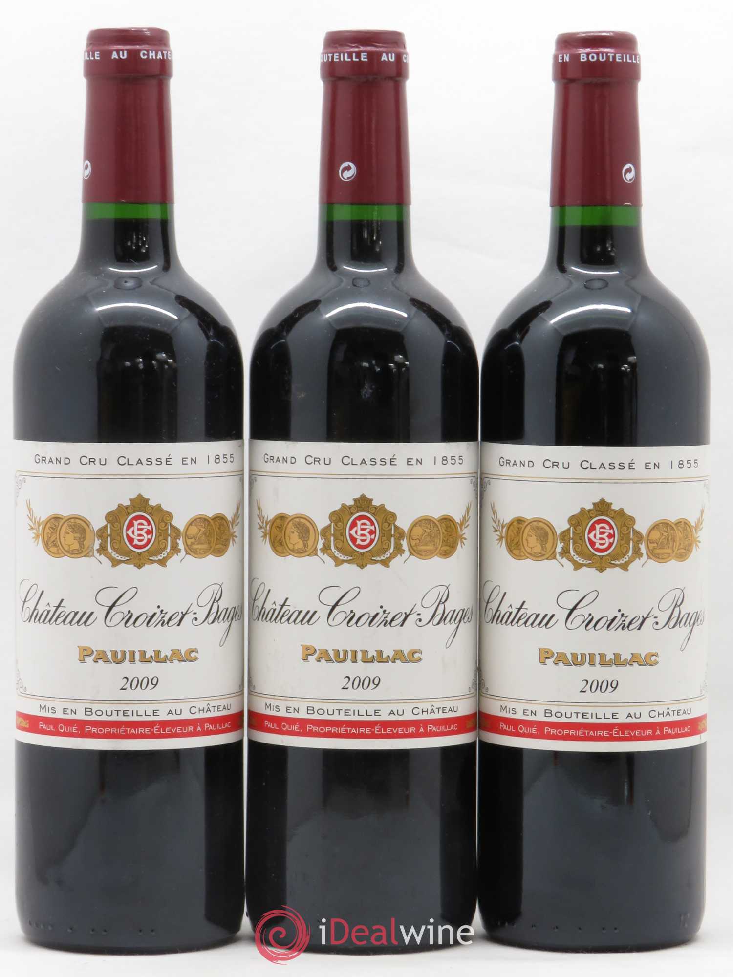 Château Croizet Bages 5ème Grand Cru Classé 2009 - Lot de 3 bouteilles - 0