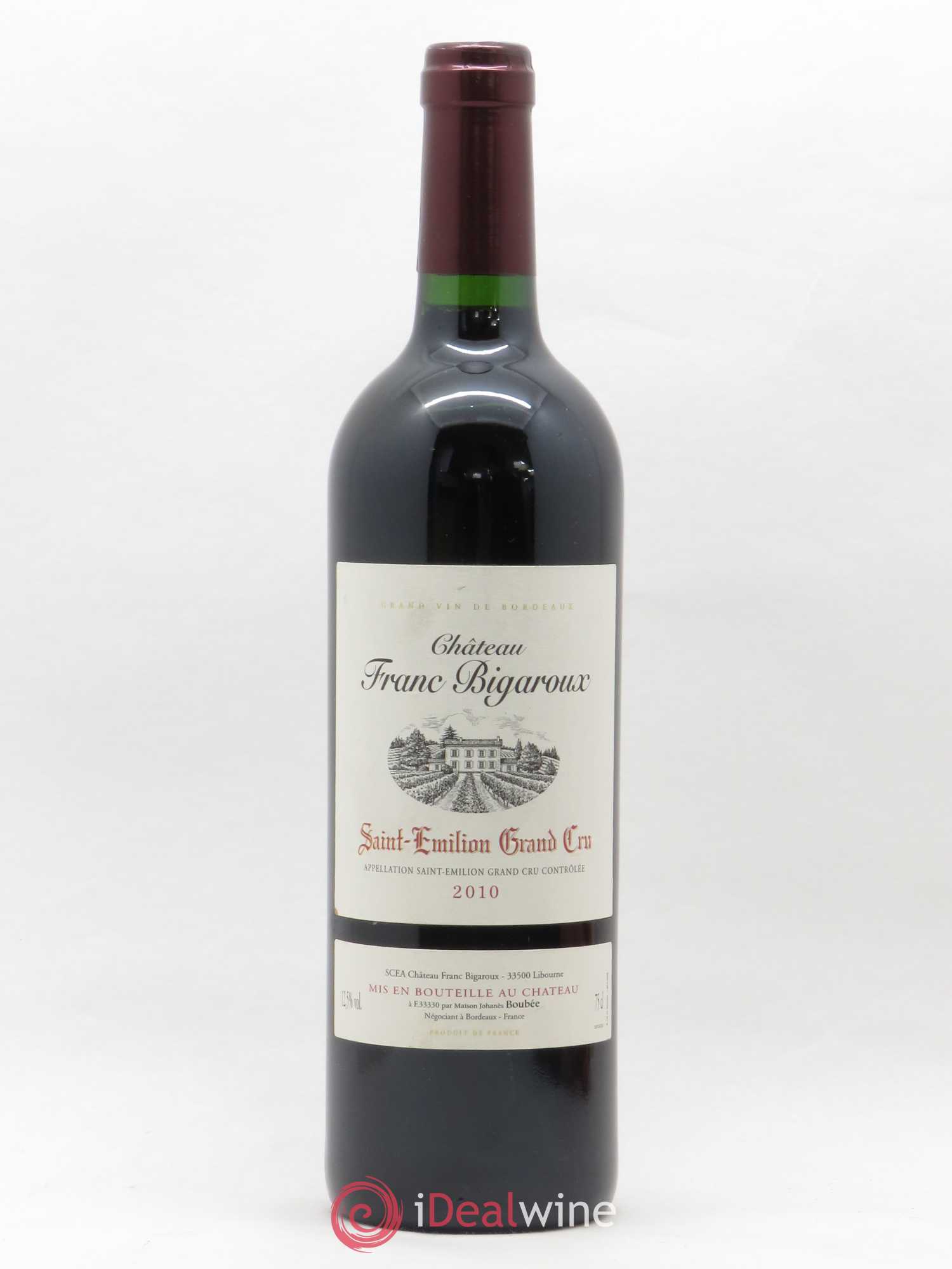 Saint-Émilion Grand Cru Château Franc Bigaroux 2010 - Posten von 1 Flasche - 0