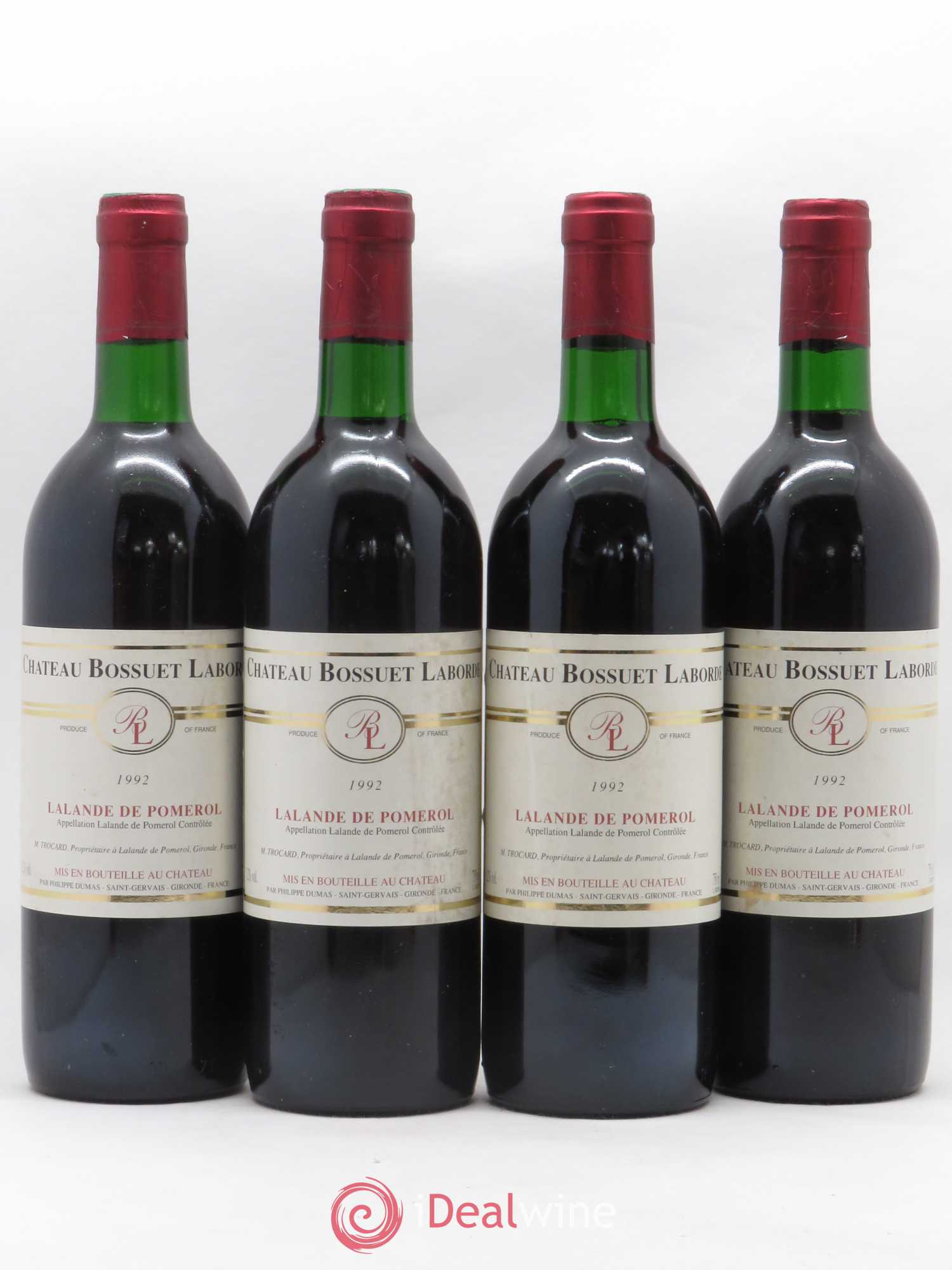 Lalande-de-Pomerol Château Bossuet Laborde 1992 - Lot de 4 bouteilles - 0