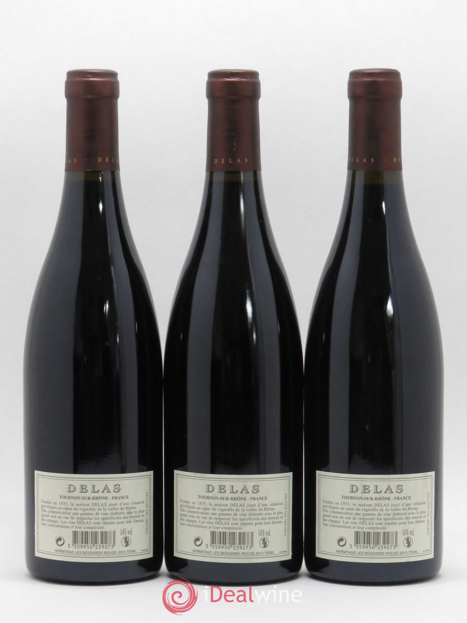 Hermitage Les Bessards Delas Frères 2010 - Lot de 3 bouteilles - 1