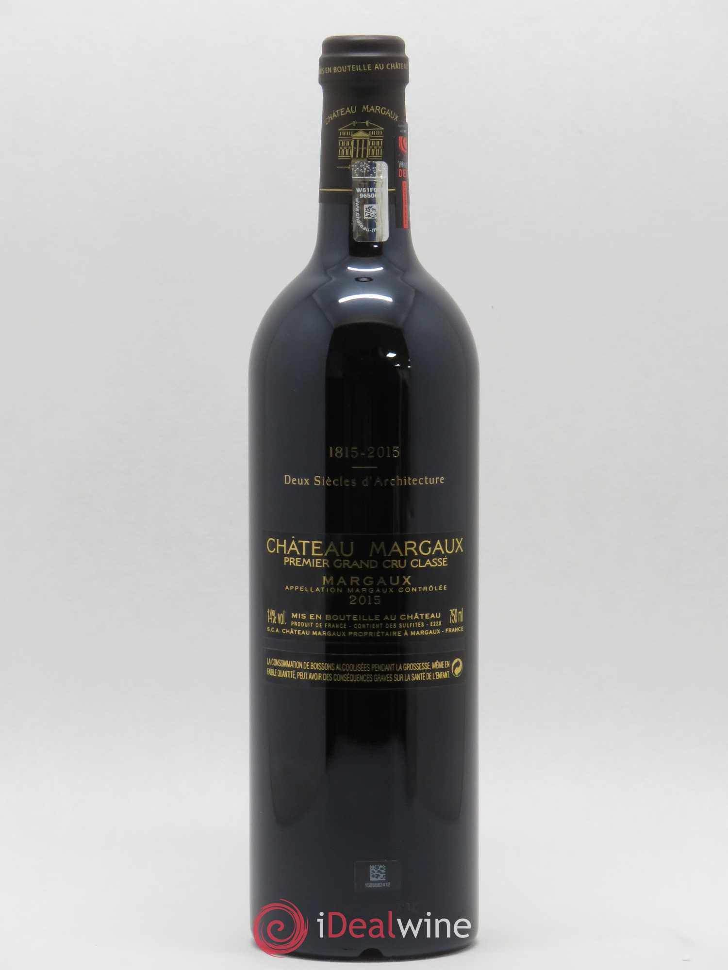 Château Margaux 1er Grand Cru Classé 2015 - Lot de 1 bouteille - 1