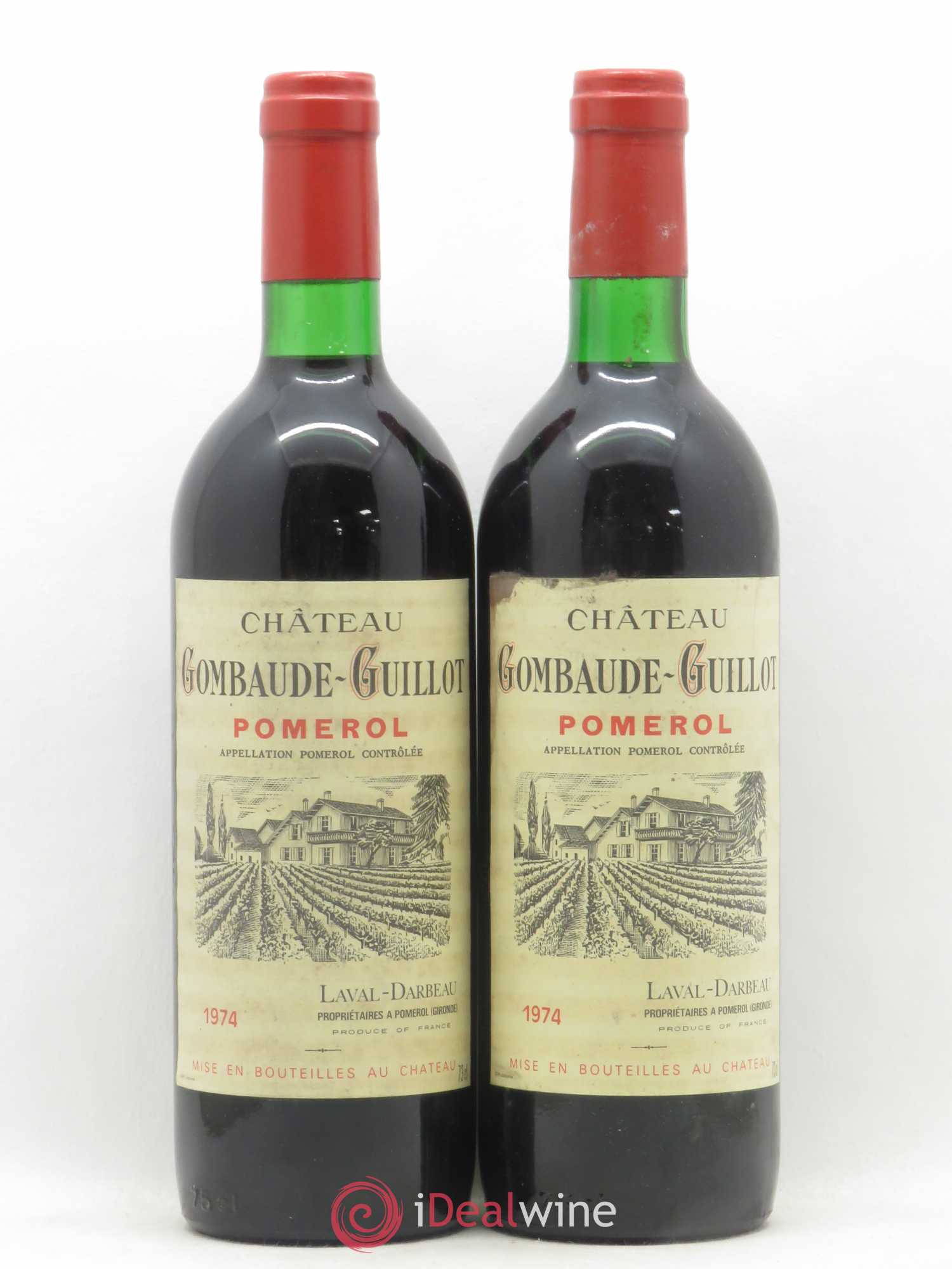 Château Gombaude Guillot 1974 - Lot de 2 bouteilles - 0