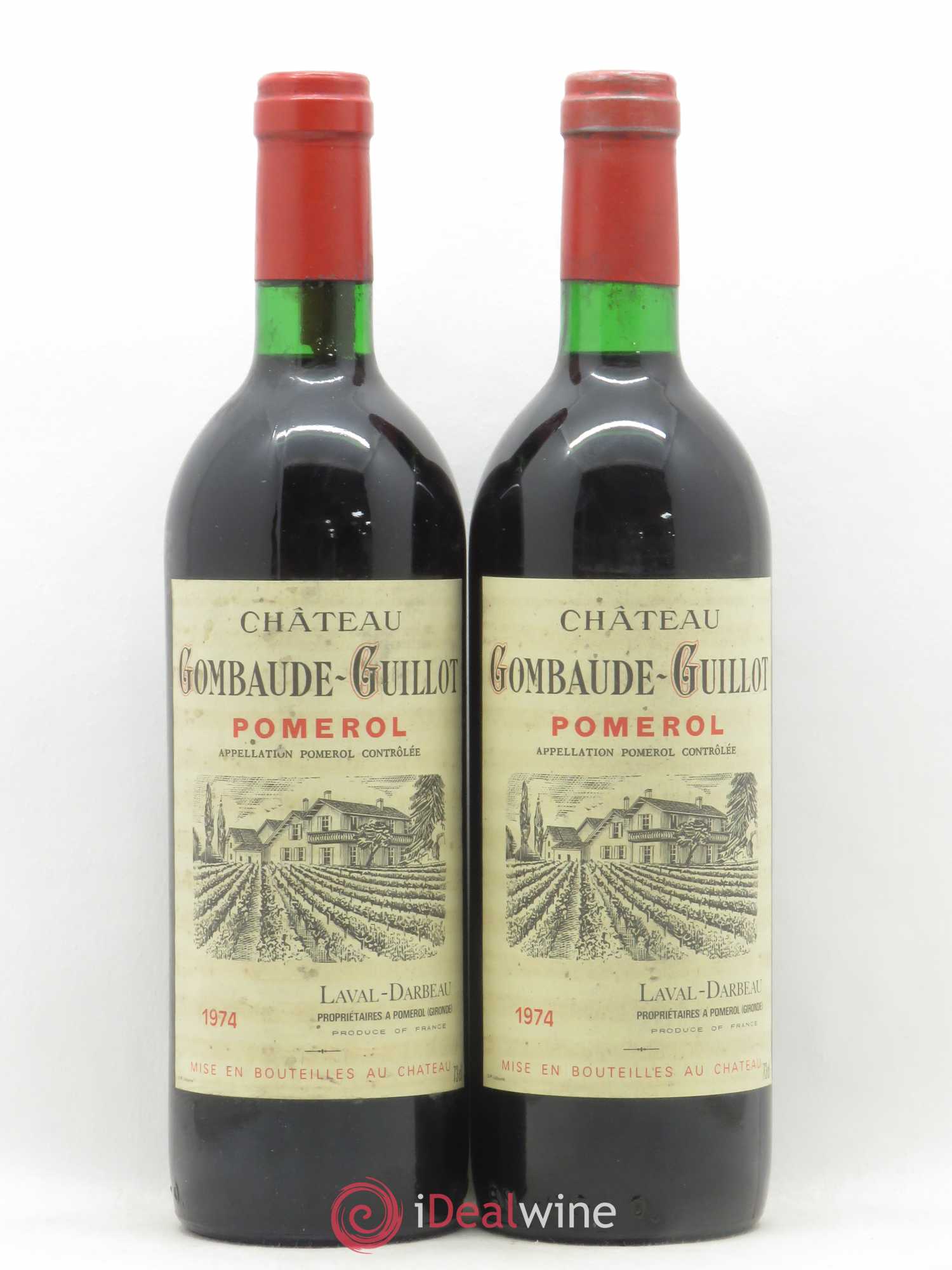 Château Gombaude Guillot 1974 - Lot de 2 bouteilles - 0