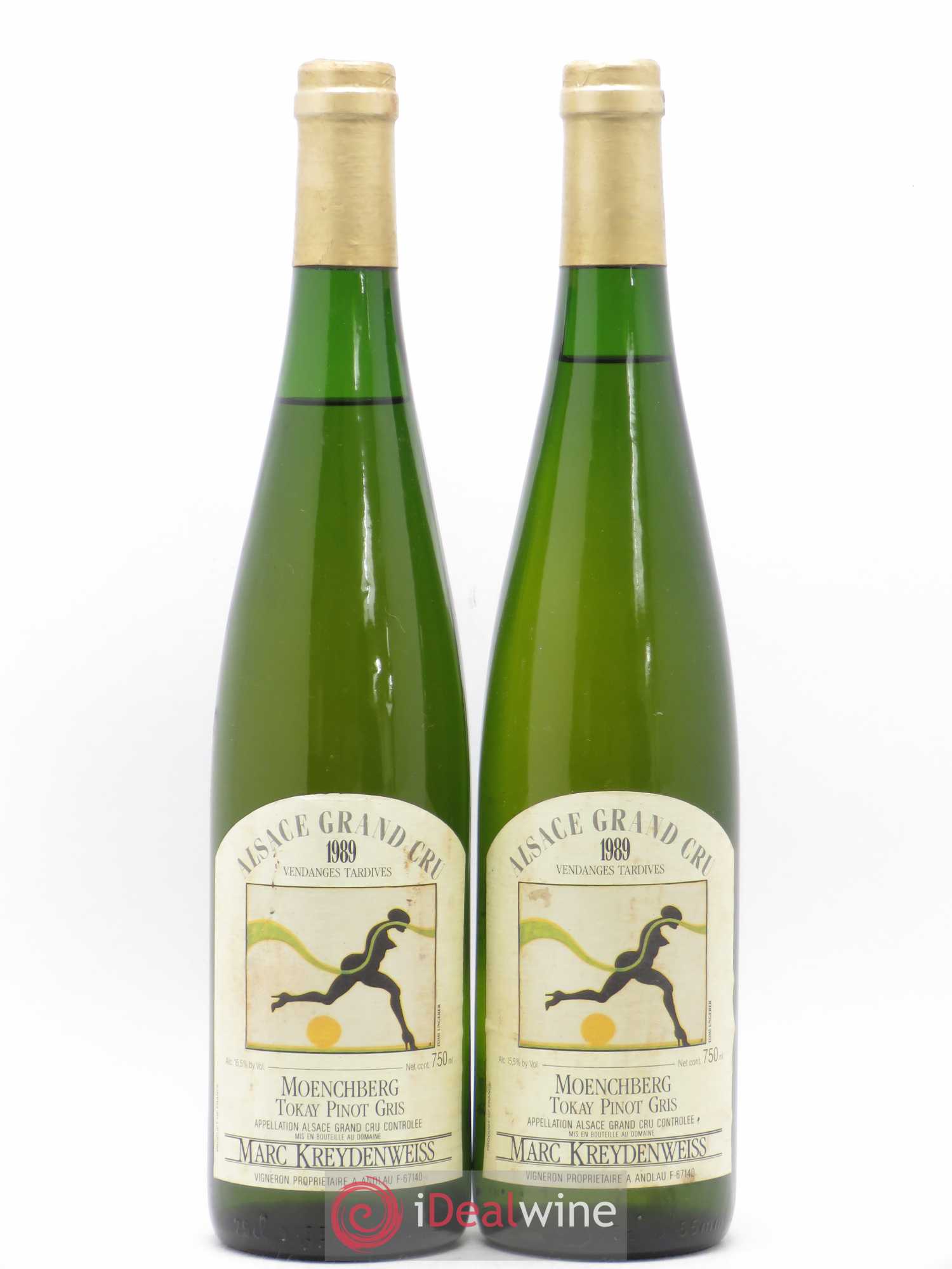Pinot Gris (Tokay) Vendanges Tardives Grand Cru Moenchberg Marc Kreydenweiss 1989 - Lotto di 2 bottiglie - 0