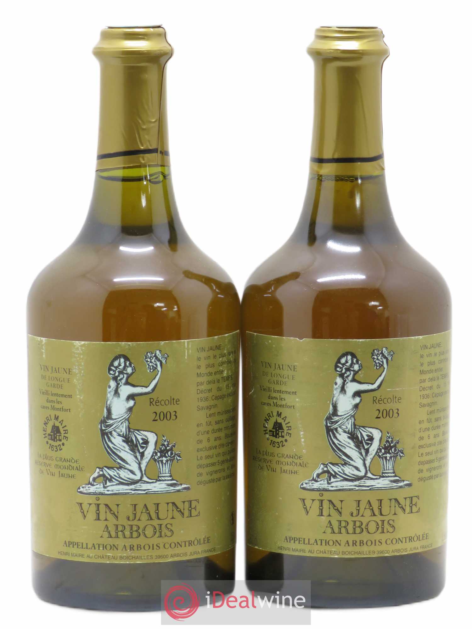 Arbois Vin Jaune Henri Maire (sans prix de réserve) 2003 - Posten von 2 Flaschen - 0