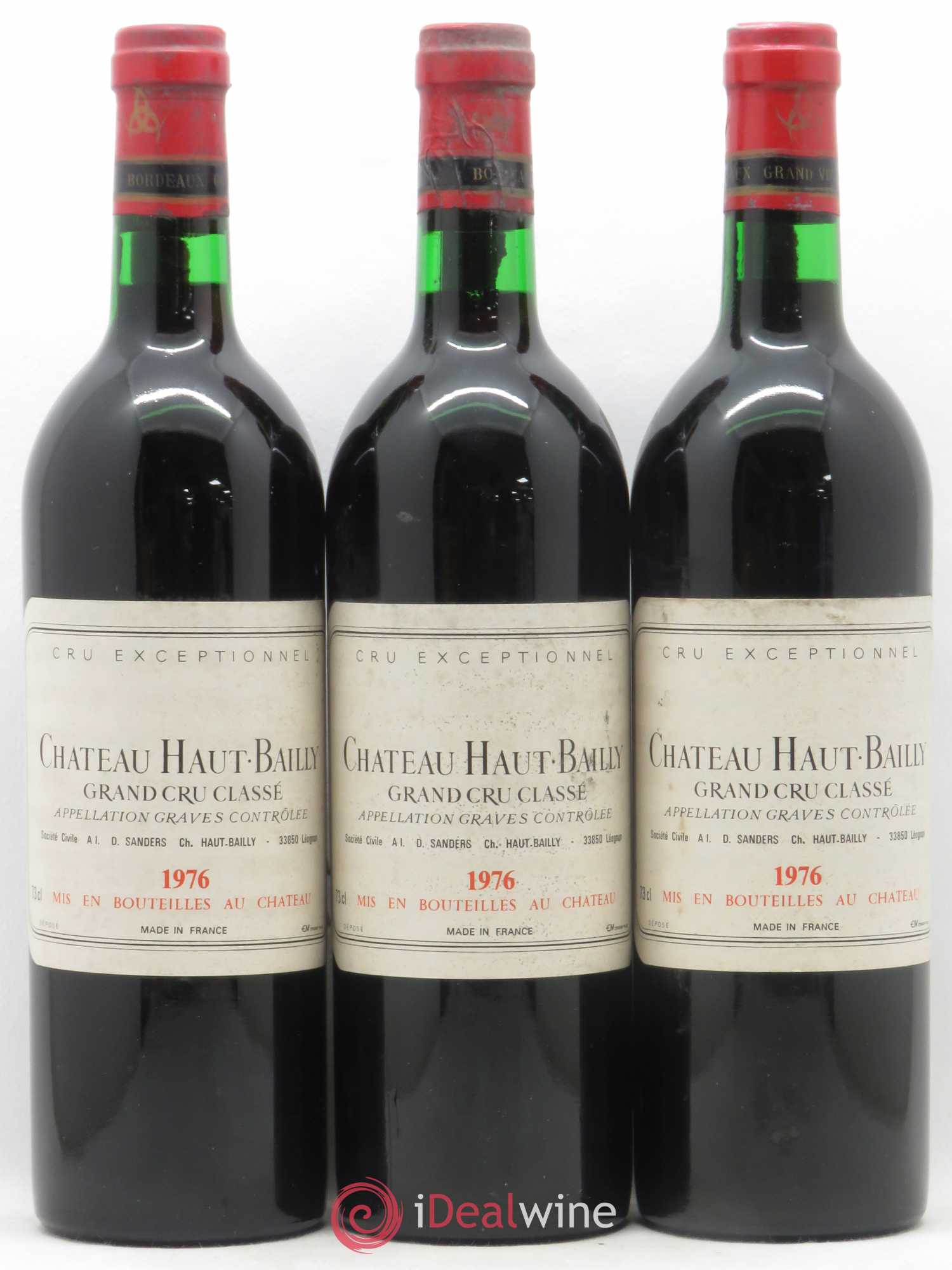 Château Haut-Bailly Cru Classé de Graves 1976 - Lot de 3 bouteilles - 0