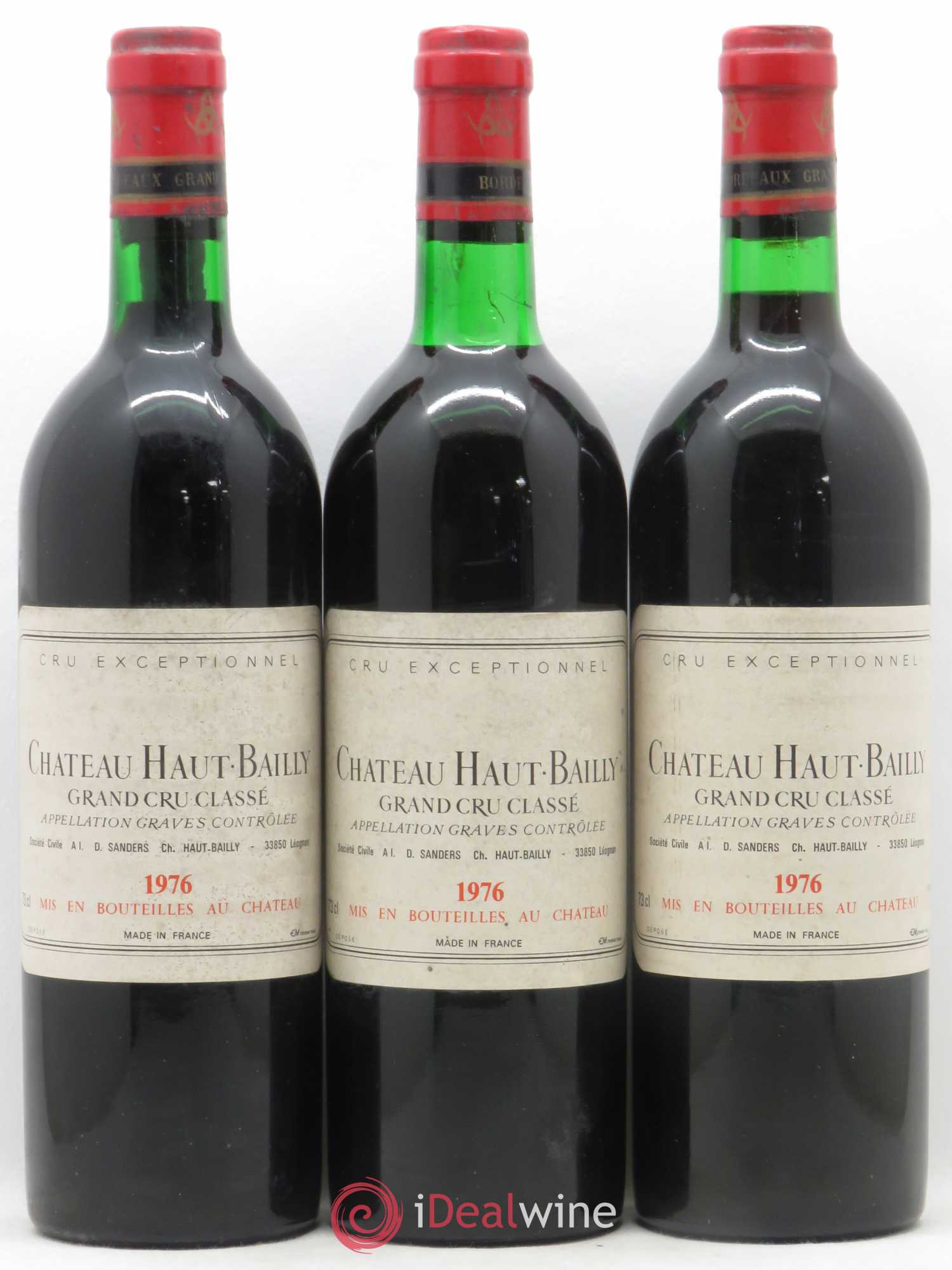 Château Haut-Bailly Cru Classé de Graves 1976 - Lot de 3 bouteilles - 0