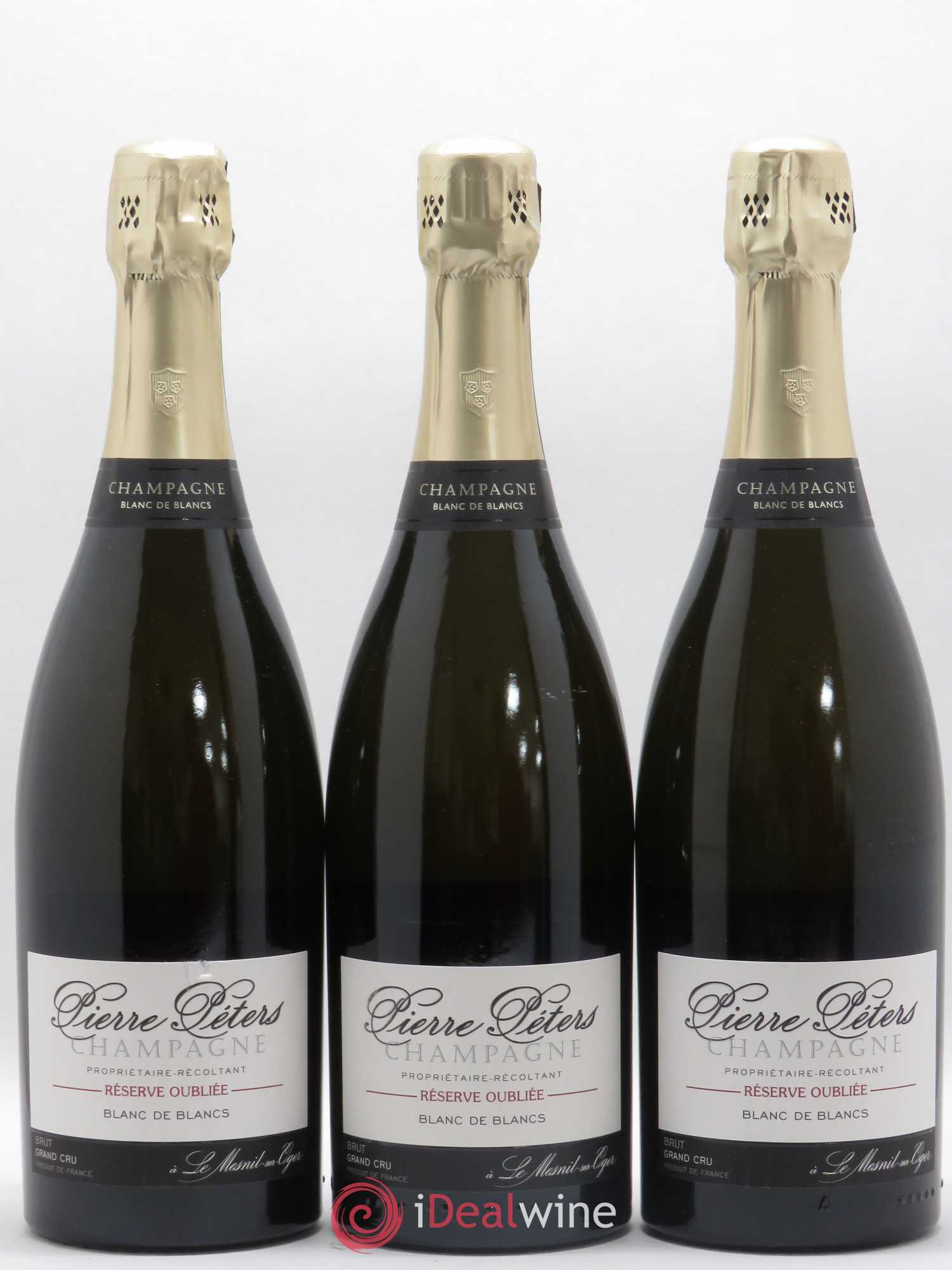 Champagne Blanc de blancs Grand Cru Réserve Oubliée Pierre Péters - Posten von 3 Flaschen - 0