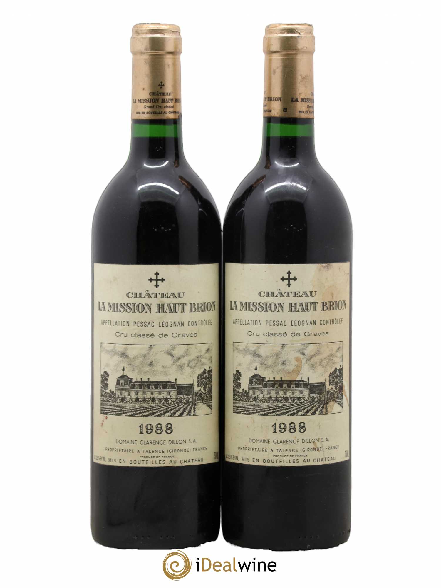 Château la Mission Haut-Brion Cru Classé de Graves 1988 - Lot de 2 bouteilles - 0