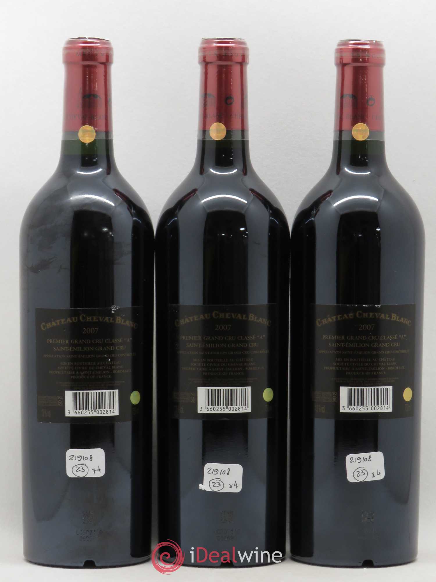 Château Cheval Blanc 1er Grand Cru Classé A 2007 - Lot de 3 bouteilles - 1
