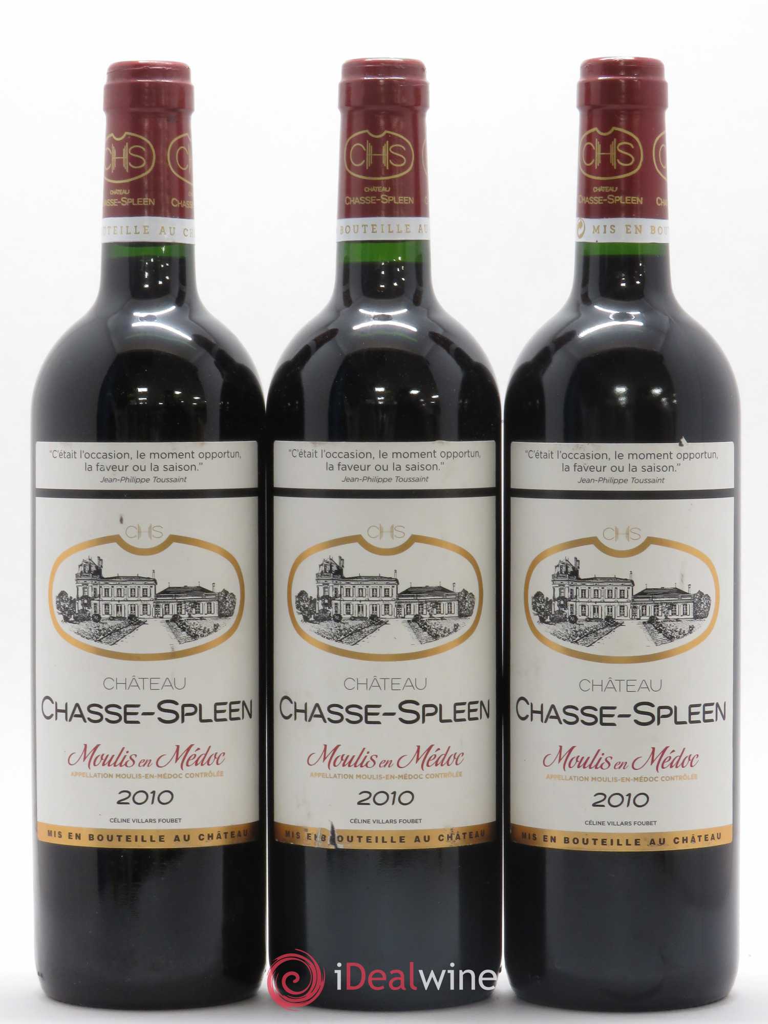 Château Chasse Spleen 2010 - Lot de 3 bouteilles - 0