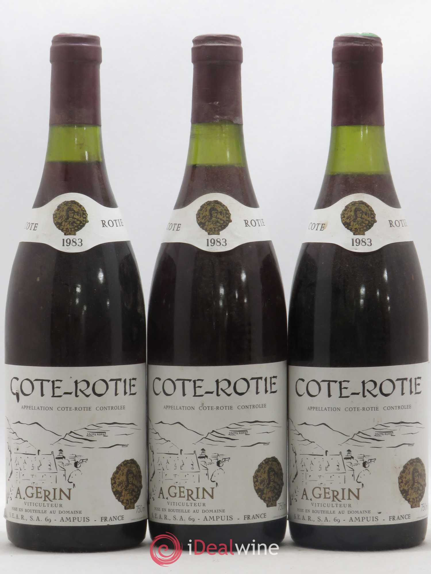 Côte-Rôtie Jean-Michel Gerin 1983 - Posten von 3 Flaschen - 0