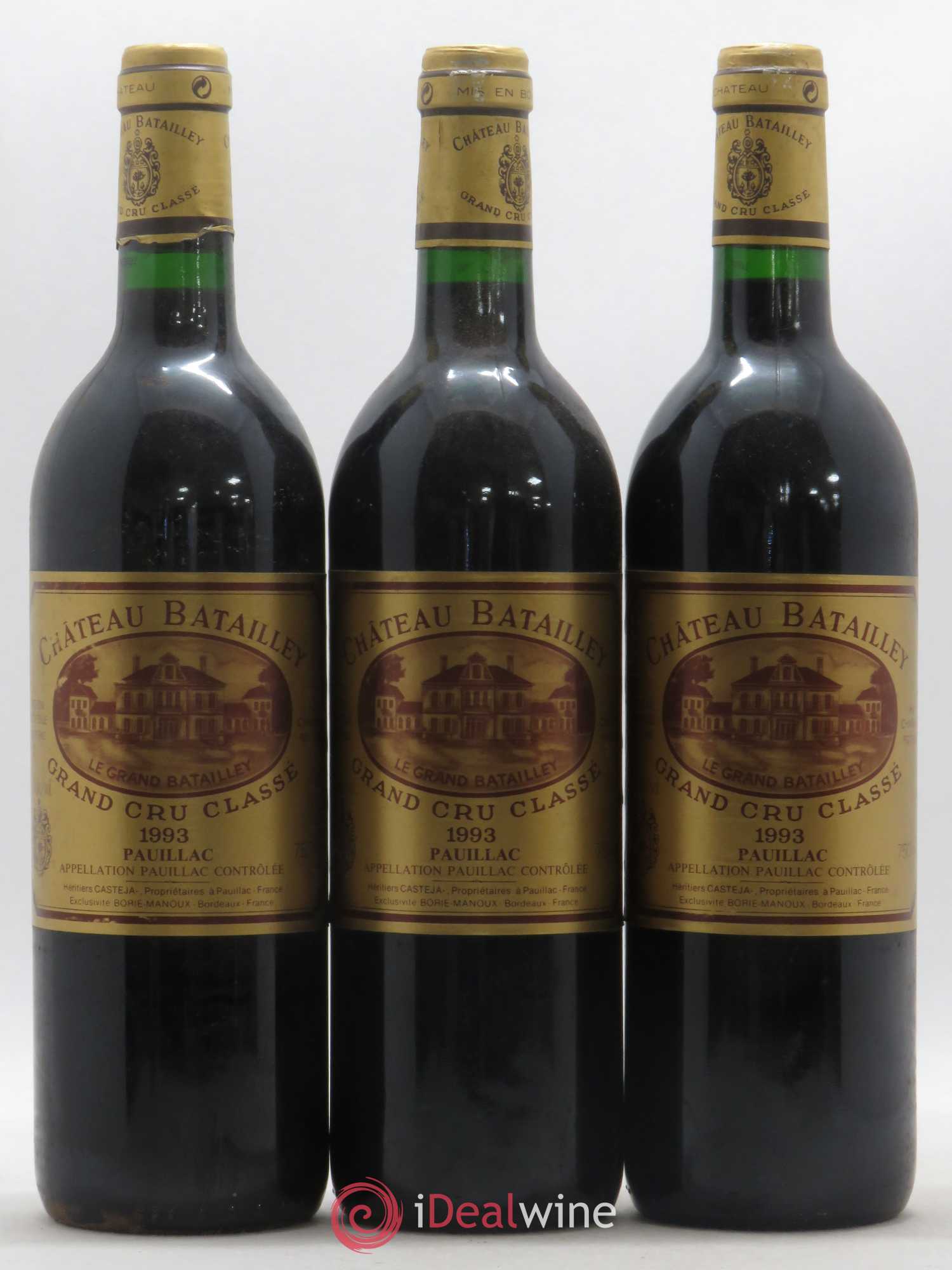Château Batailley 5ème Grand Cru Classé 1993 - Lot de 3 bouteilles - 0