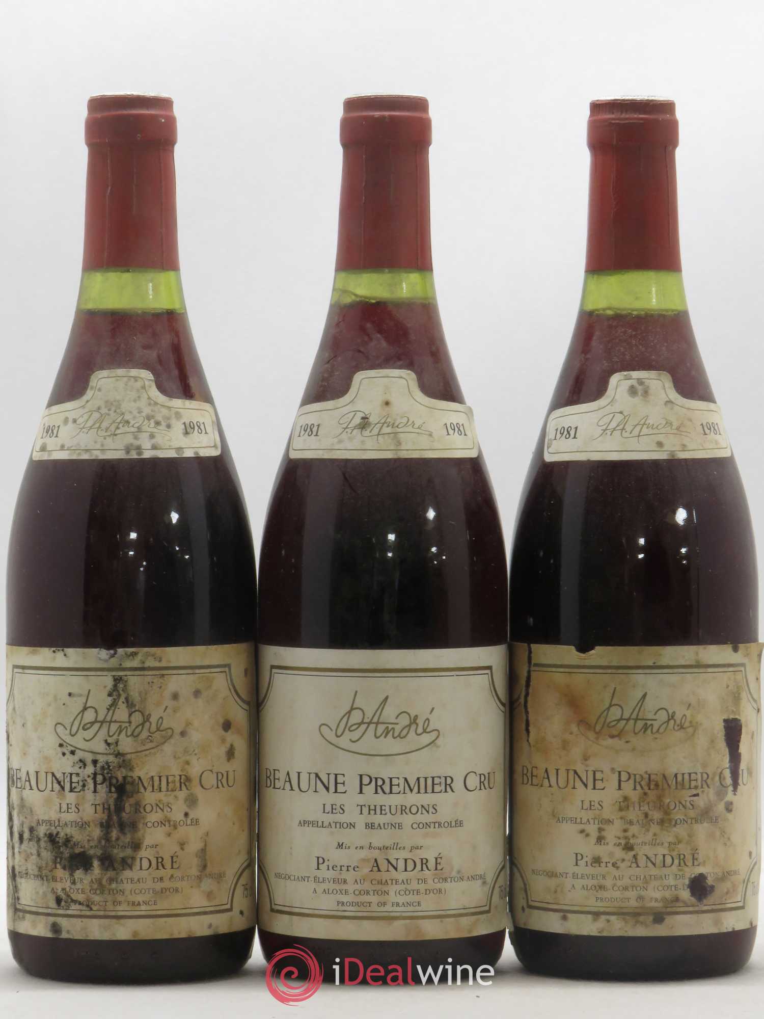 Beaune 1er Cru Les Theurons Pierre André 1981 - Posten von 3 Flaschen - 0