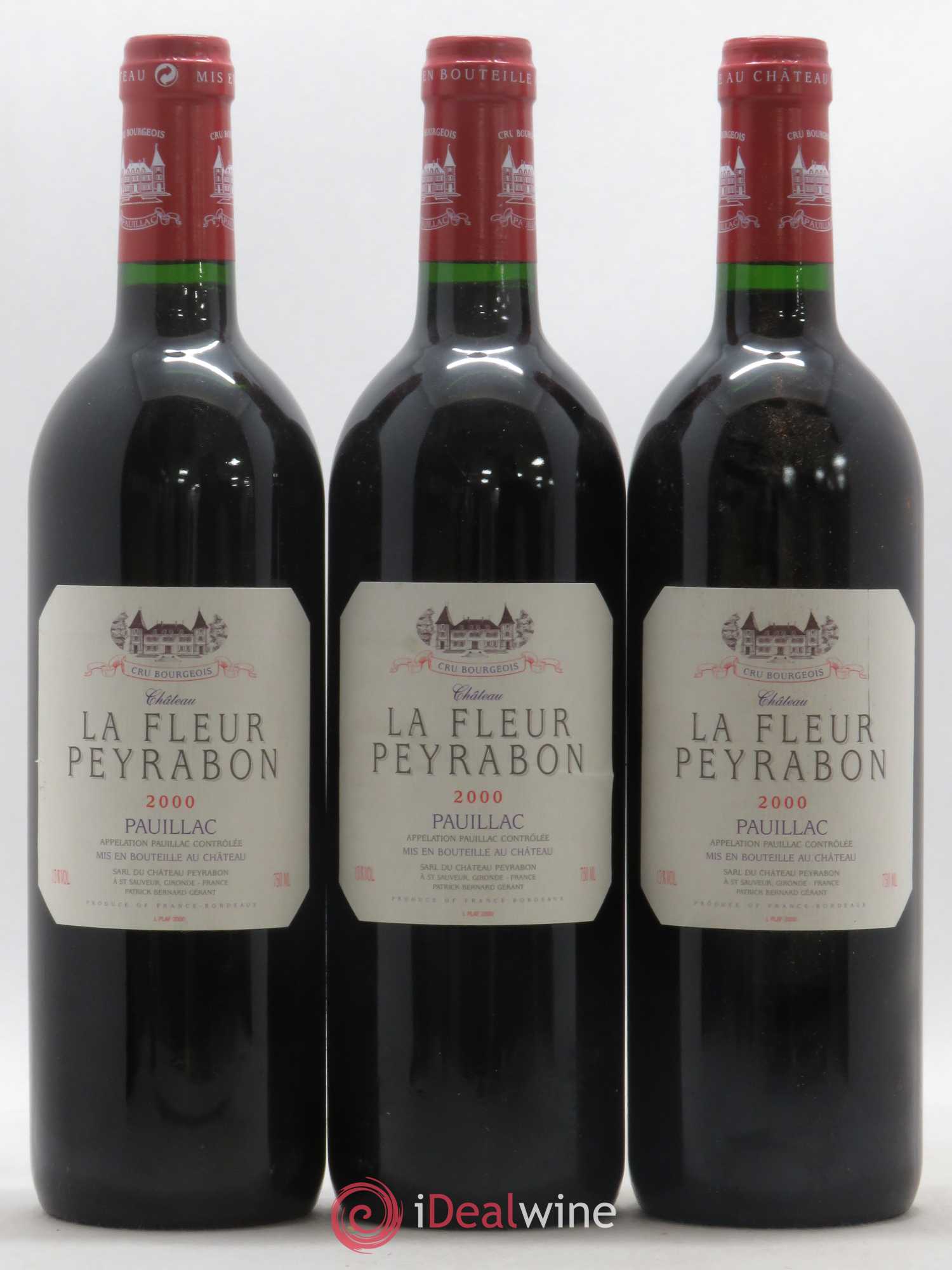 Château La Fleur Peyrabon Cru Bourgeois 2000 - Lot de 3 bouteilles - 0