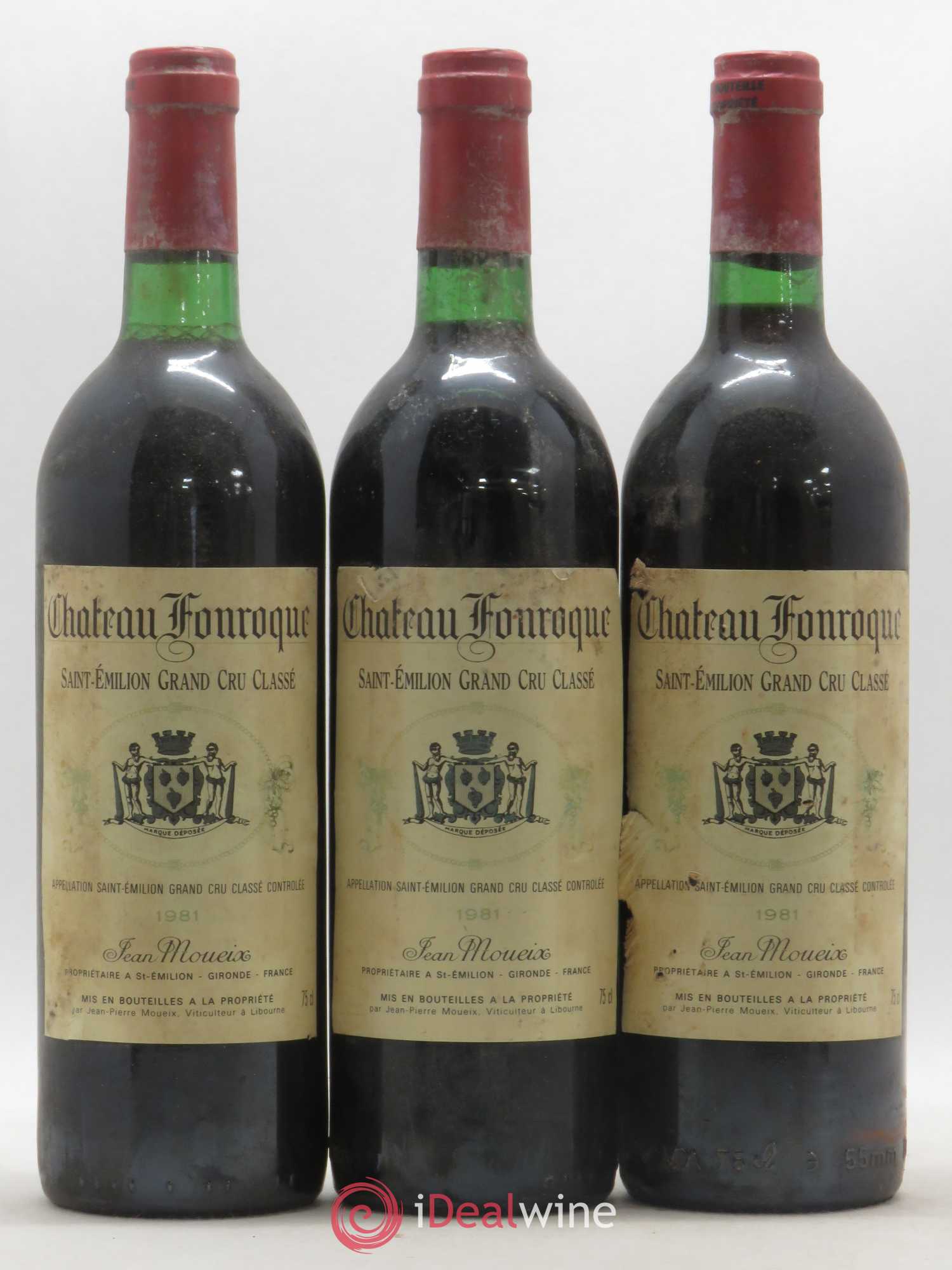 Château Fonroque Grand Cru Classé 1981 - Lot de 3 bouteilles - 0