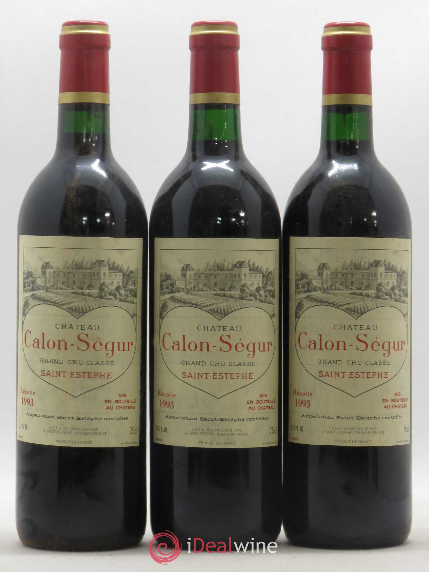 Château Calon Ségur 3ème Grand Cru Classé 1993 - Lot de 3 bouteilles - 0