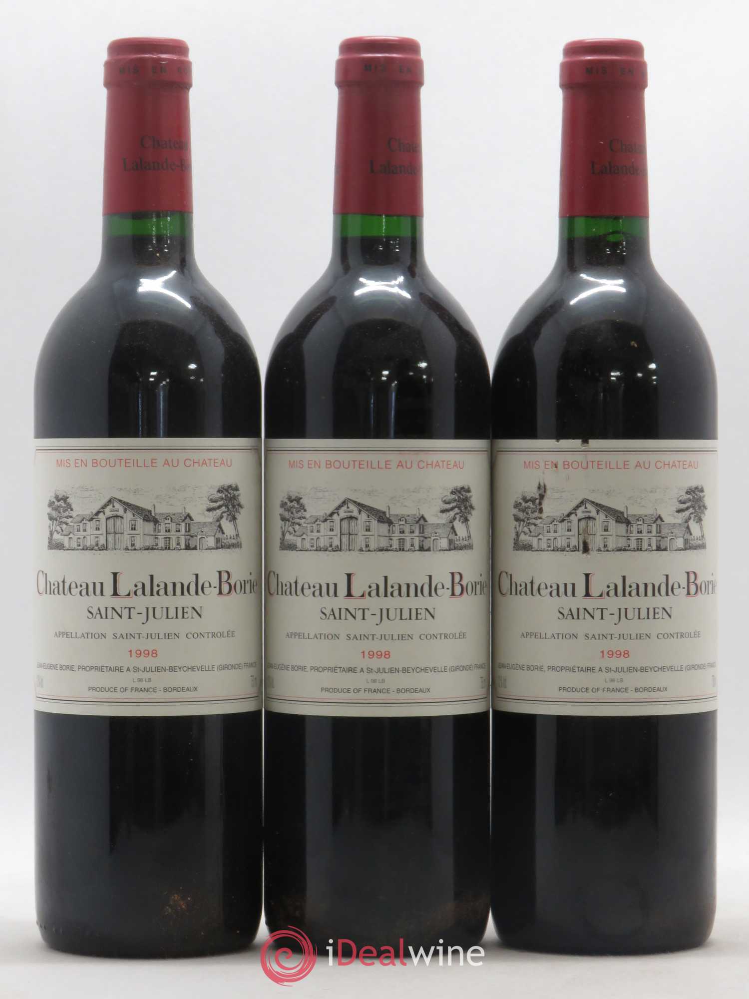 Château Lalande Borie 1998 - Lot de 3 bouteilles - 0