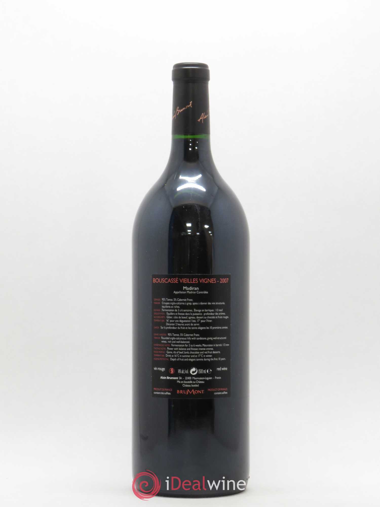 Madiran Vieilles Vignes Château Bouscassé - Alain Brumont 2007 - Lot de 1 magnum - 1