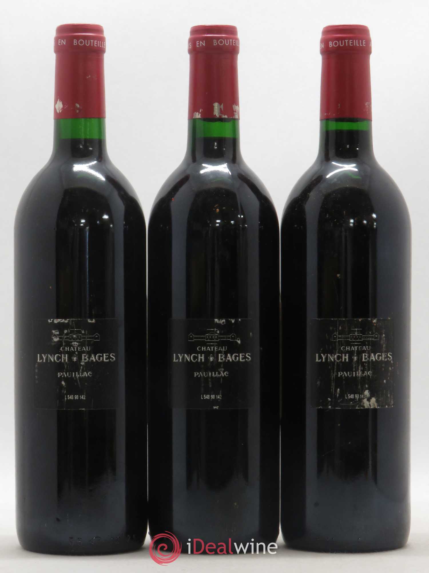 Château Lynch Bages 5ème Grand Cru Classé 1990 - Lot de 3 bouteilles - 1