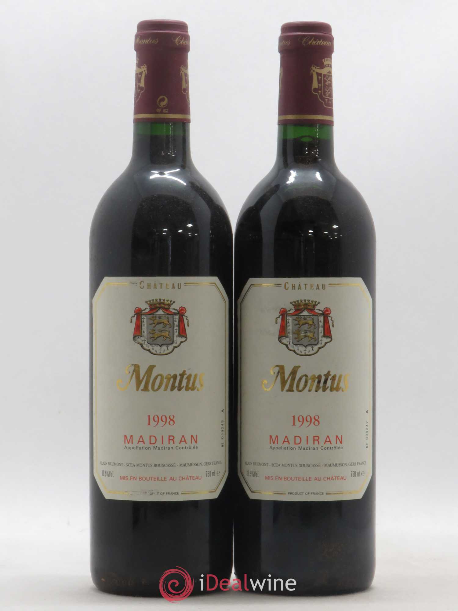 Madiran Château Montus Alain Brumont 1998 - Lot de 2 bouteilles - 0