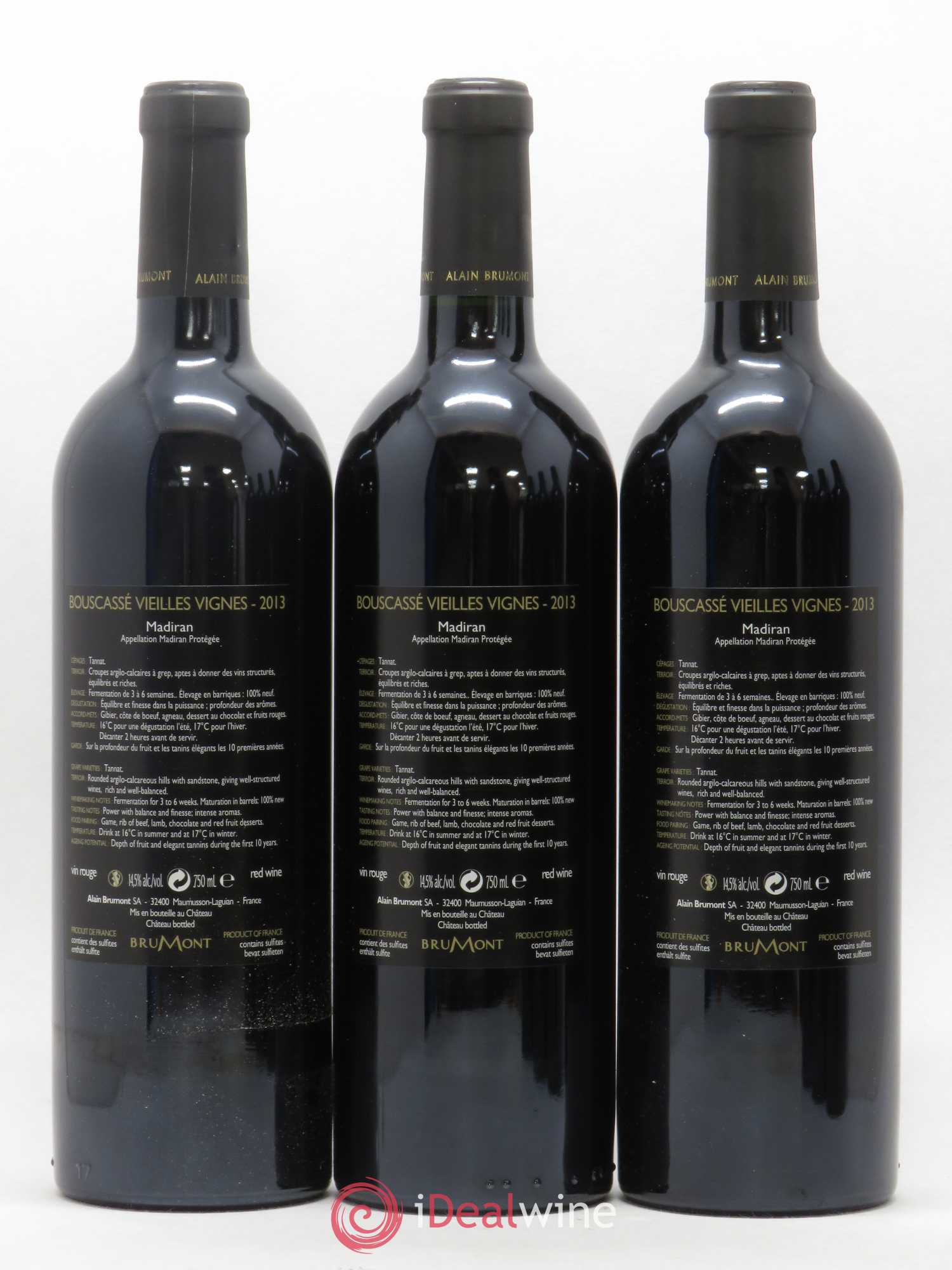 Madiran Vieilles Vignes Château Bouscassé - Alain Brumont 2013 - Lot of 6 bottles - 2