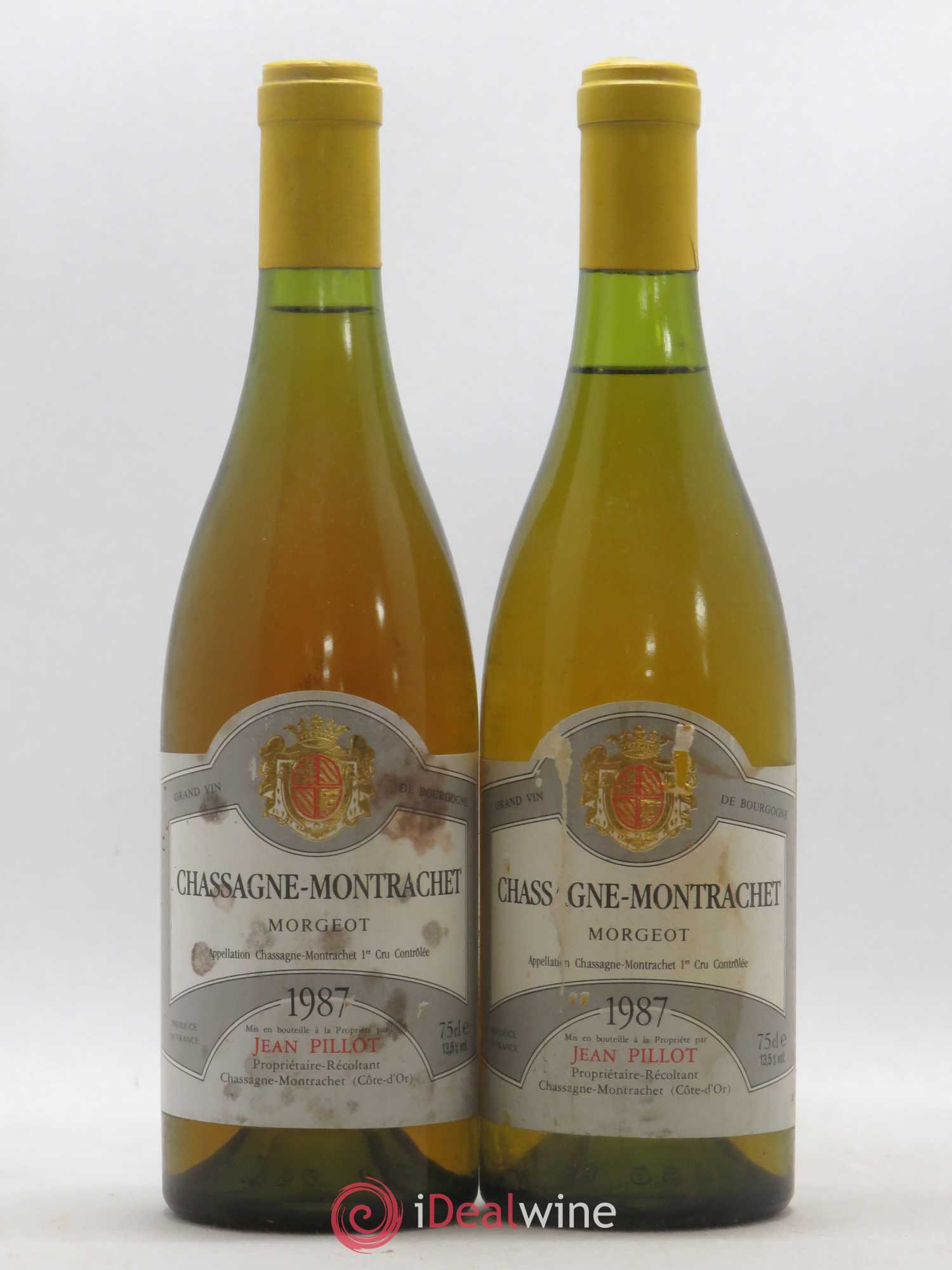 Chassagne-Montrachet 1er Cru Morgeot Jean Pillot 1987 - Posten von 2 Flaschen - 0