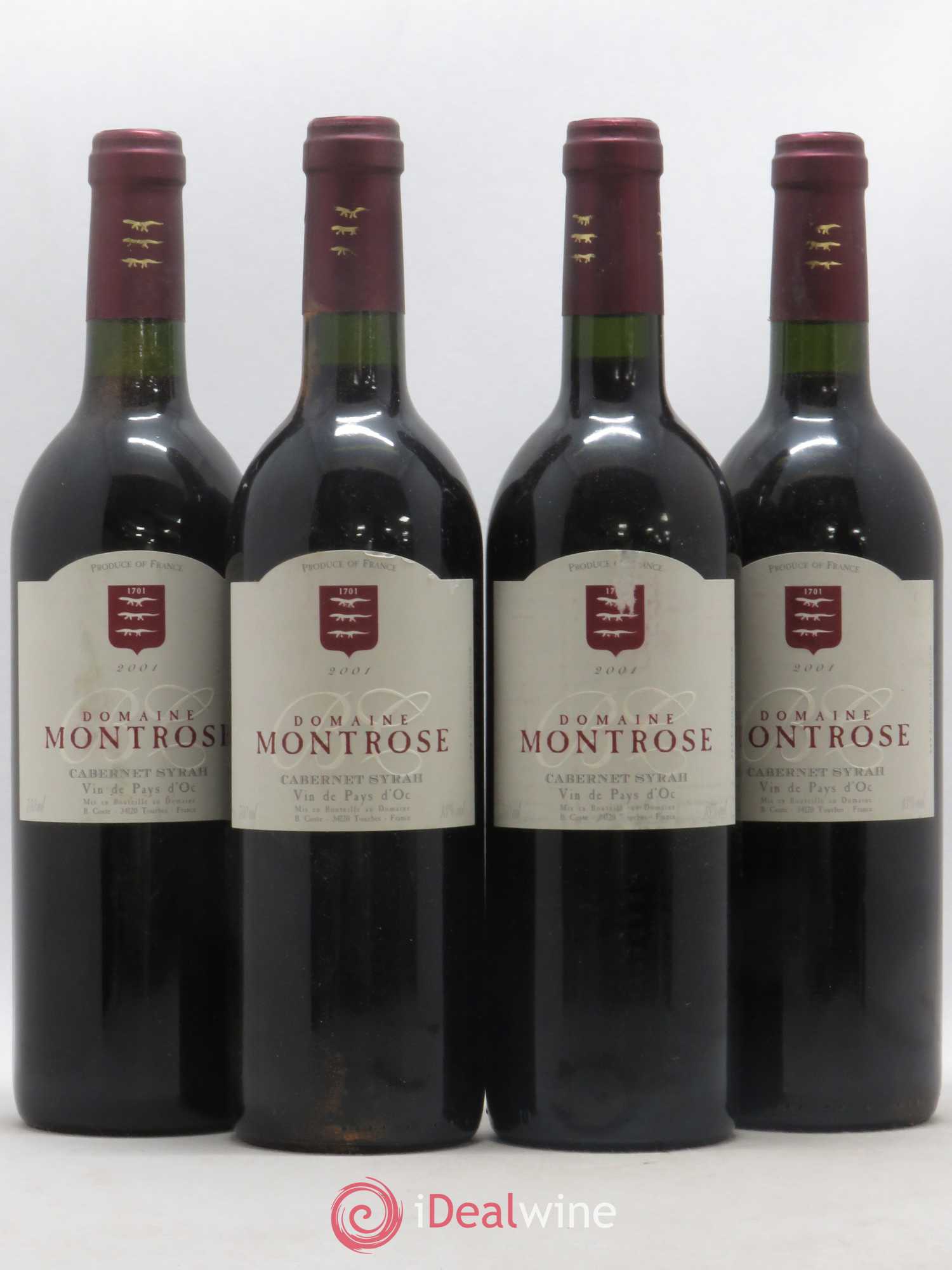 Pays d'Oc Domaine Montrose (sans prix de réserve) 2001 - Posten von 4 Flaschen - 0