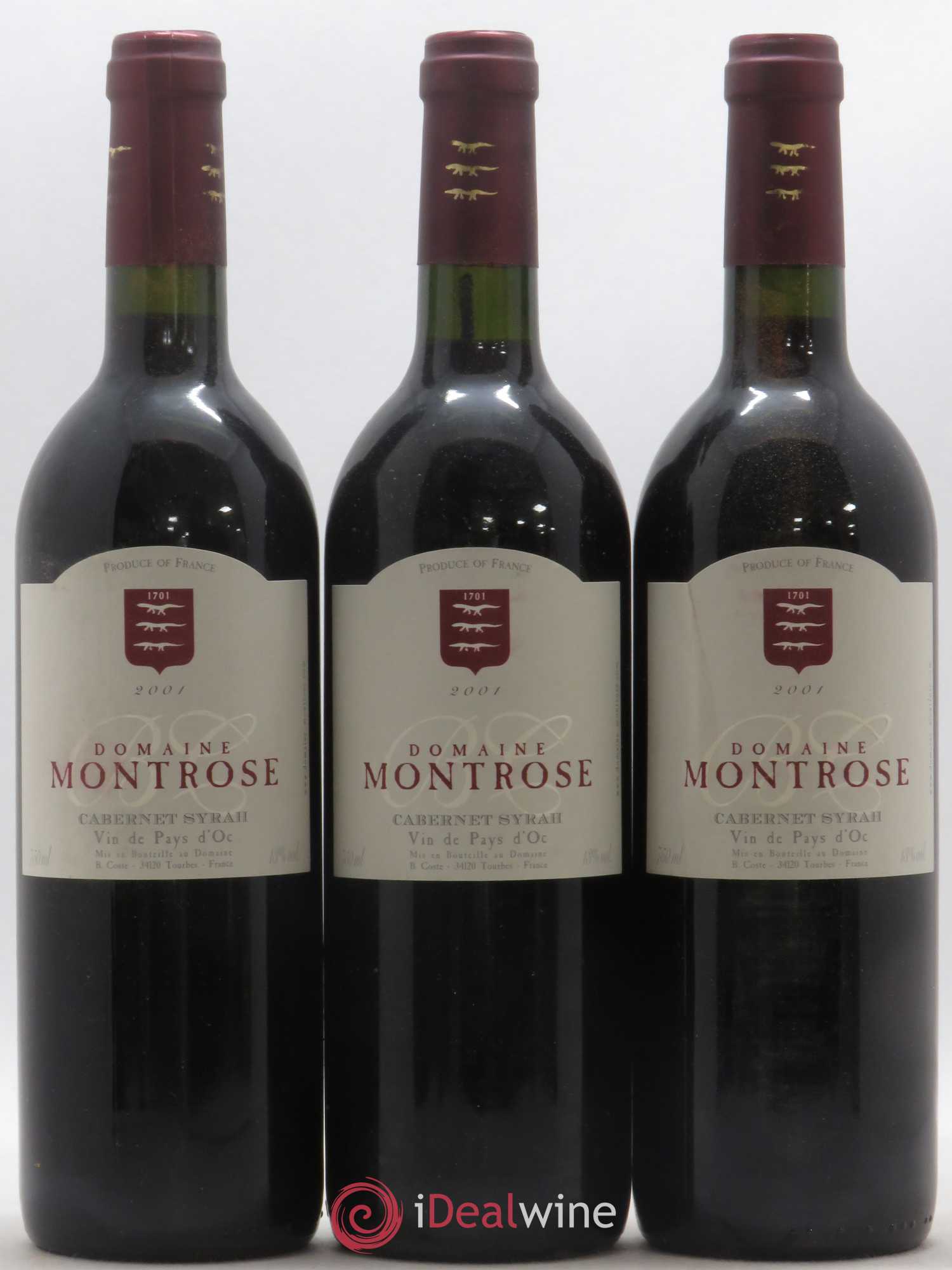 Pays d'Oc Domaine Montrose 2001 - Posten von 3 Flaschen - 0