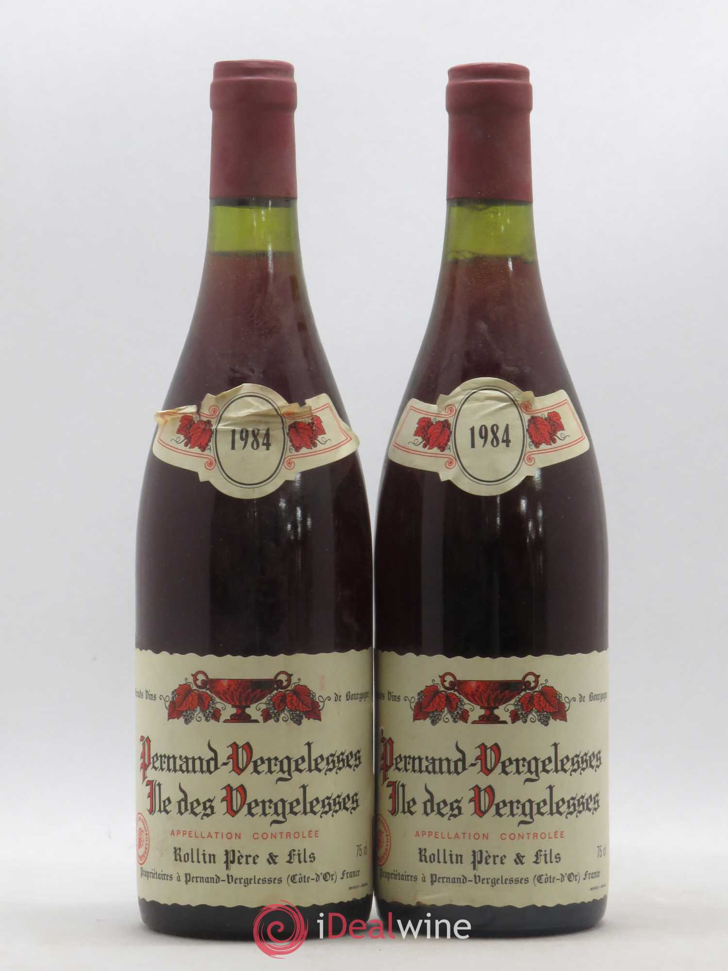 Pernand-Vergelesses 1er Cru Ile des Vergelesses Rollin Père & Fils 1984 - Posten von 2 Flaschen - 0