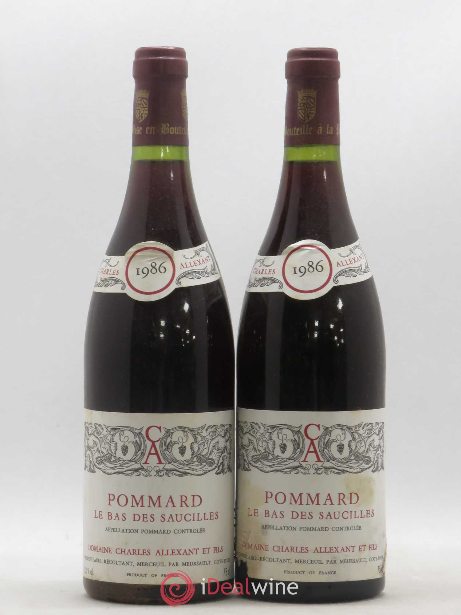 Pommard Le bas des saucilles Charles Allexant 1986 - Posten von 2 Flaschen - 0