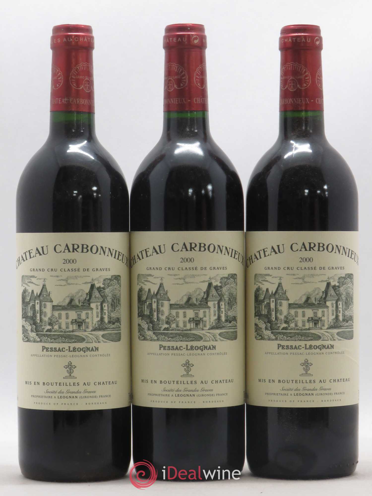 Château Carbonnieux Cru Classé de Graves 2000 - Lot de 3 bouteilles - 0